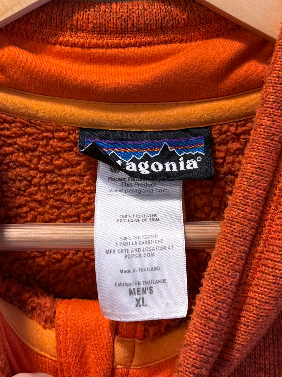 Vintage Patagonia Orange Tech Fleece Jacket- XL