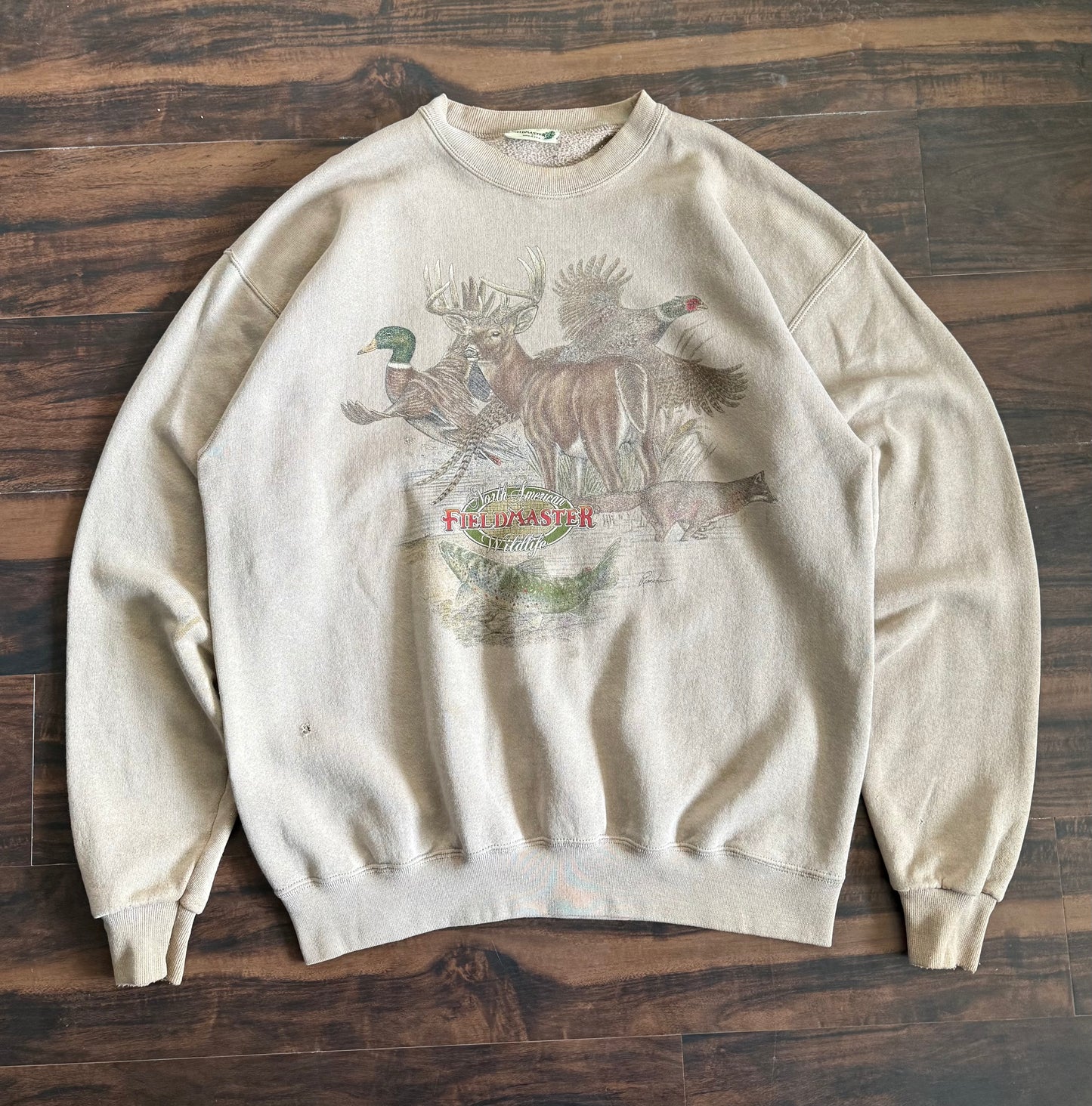 Vintage Fieldmaster North American Wildlife Nature Crewneck Sweatshirt- L