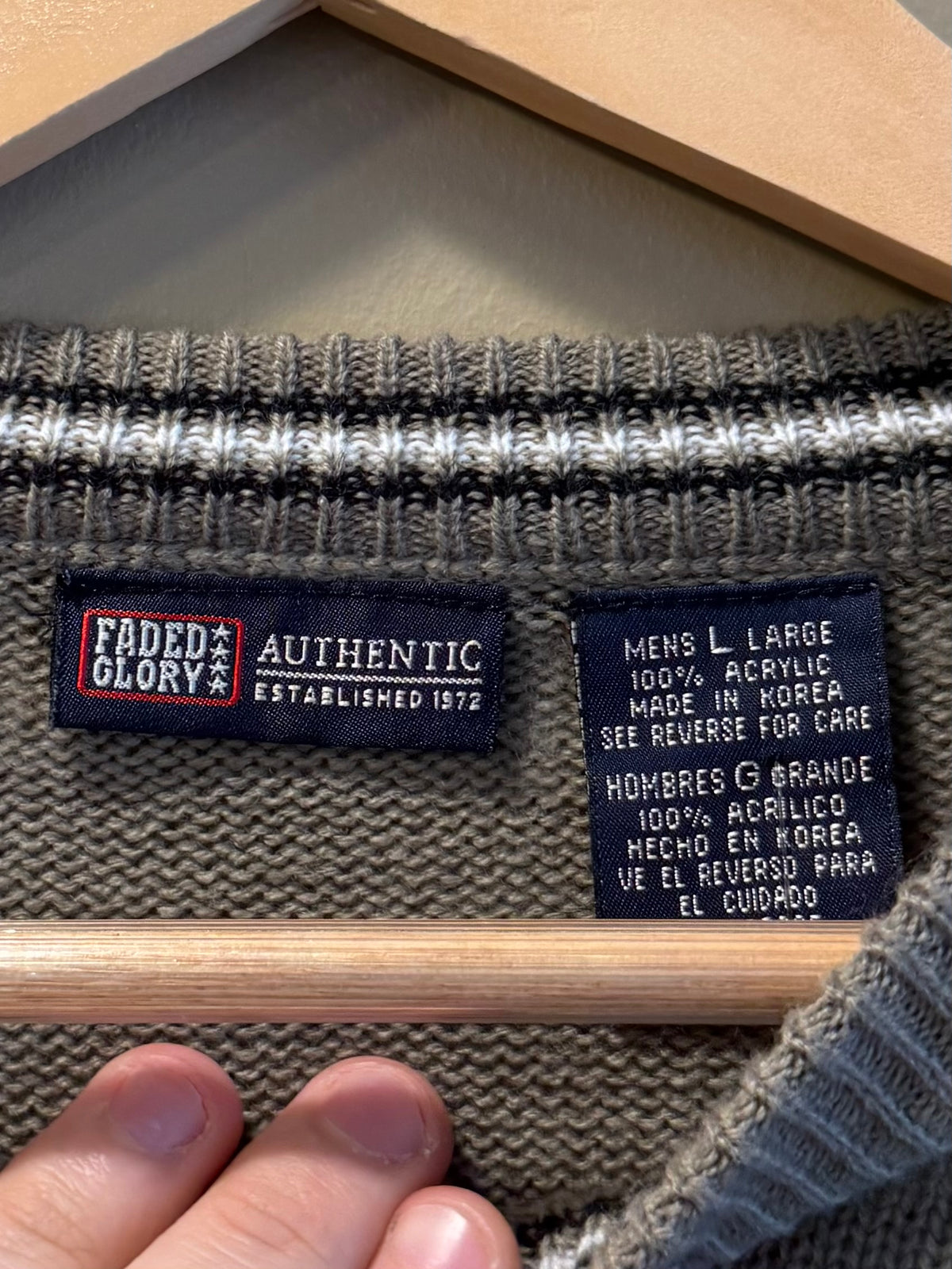 Vintage Faded Glory Striped Sweater- L