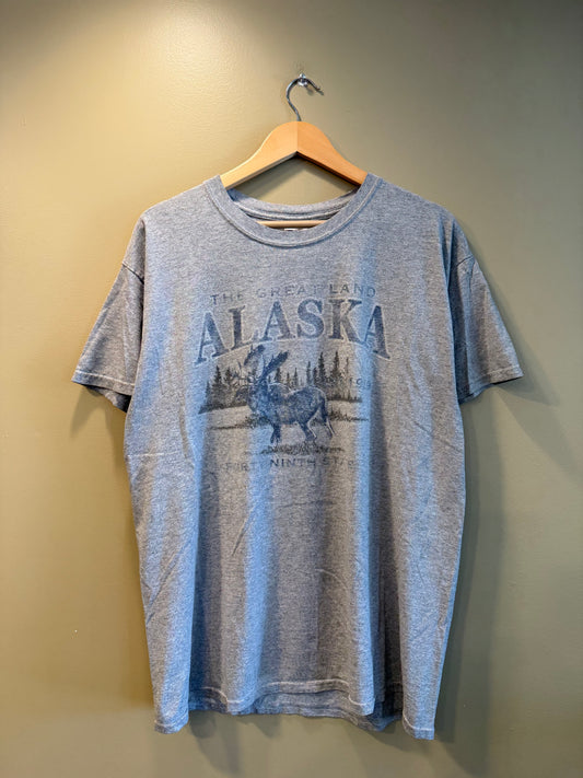Vintage Alaska Moose Gray T-Shirt- L