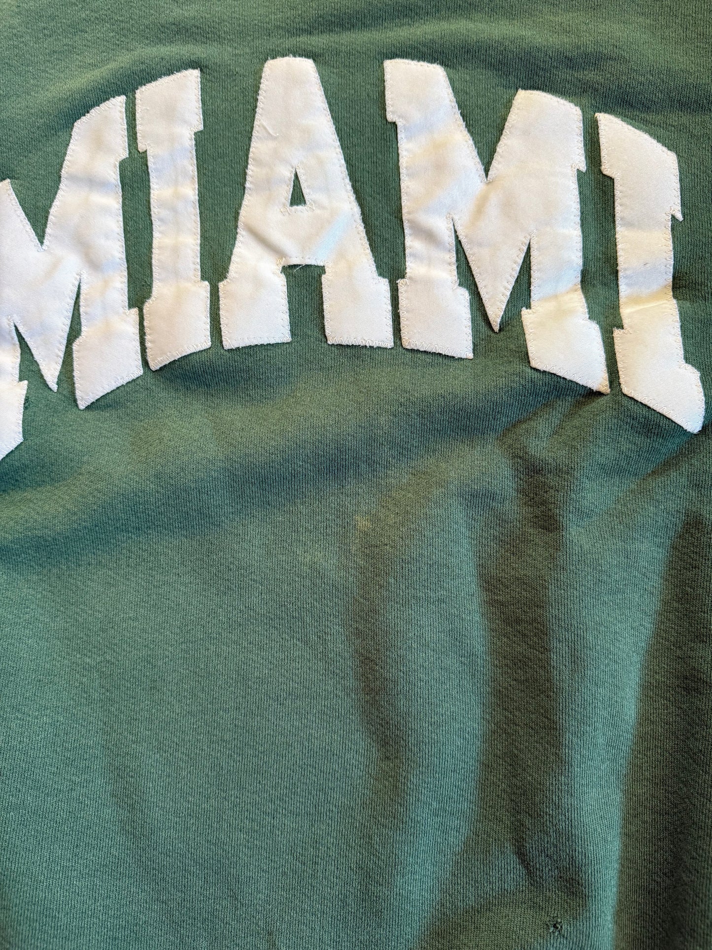 Vintage Miami University Green Spell-Out Distressed Crewneck Sweatshirt- XXL