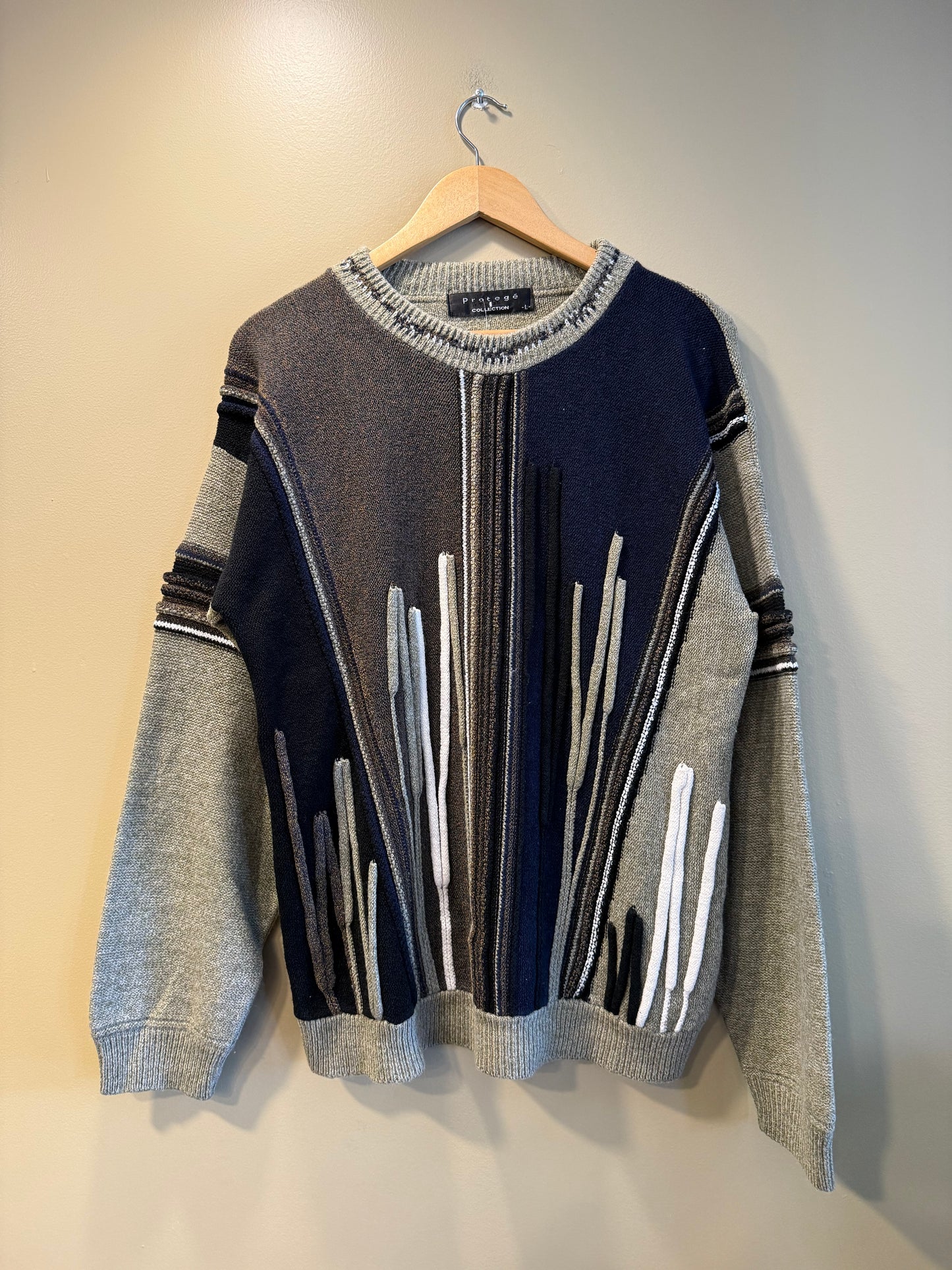Vintage Protege Earth Tones 3D Knit Sweater- L