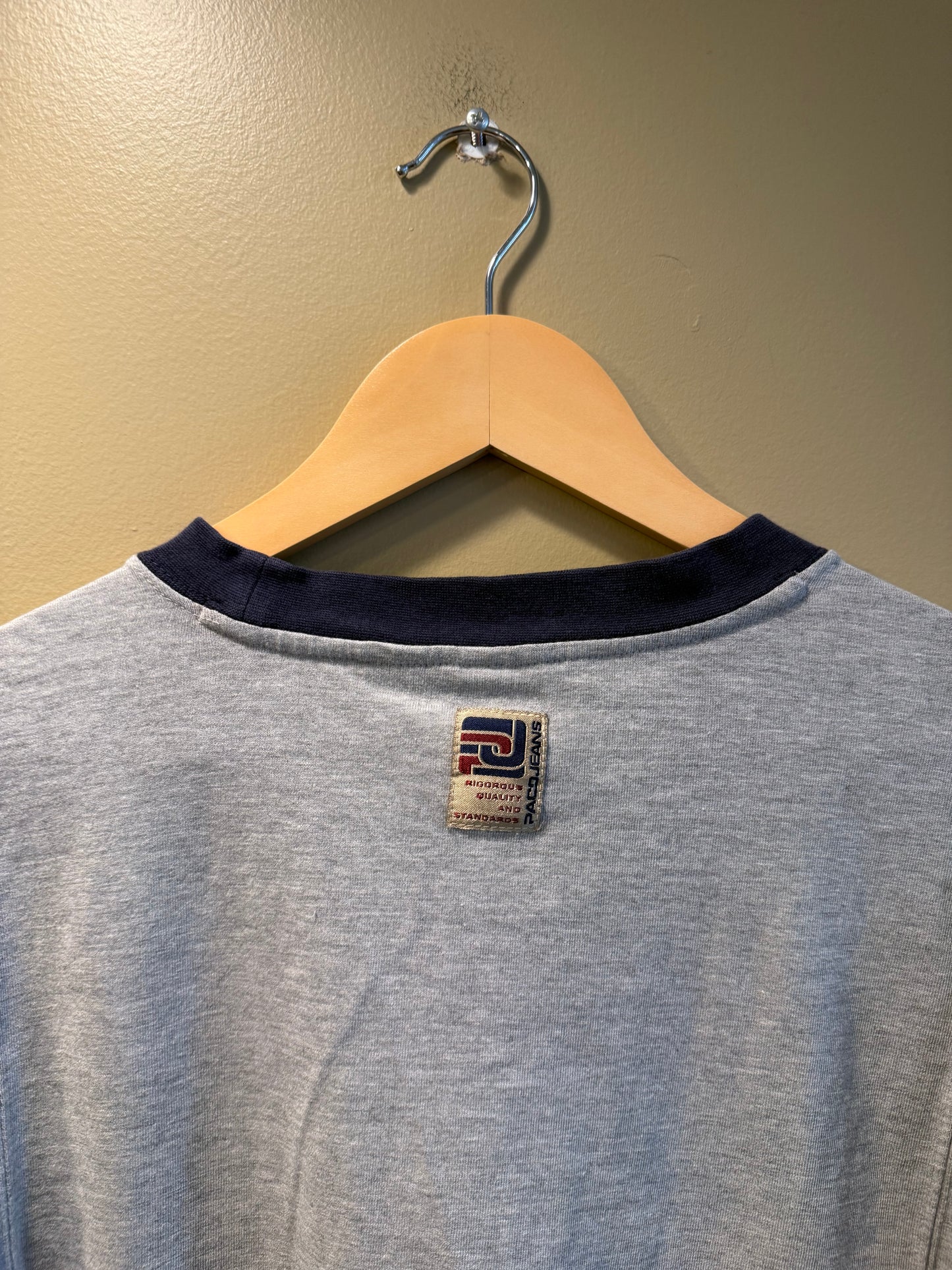 Vintage Paco Denim Jeans Gray Long Sleeve T-Shirt- XL