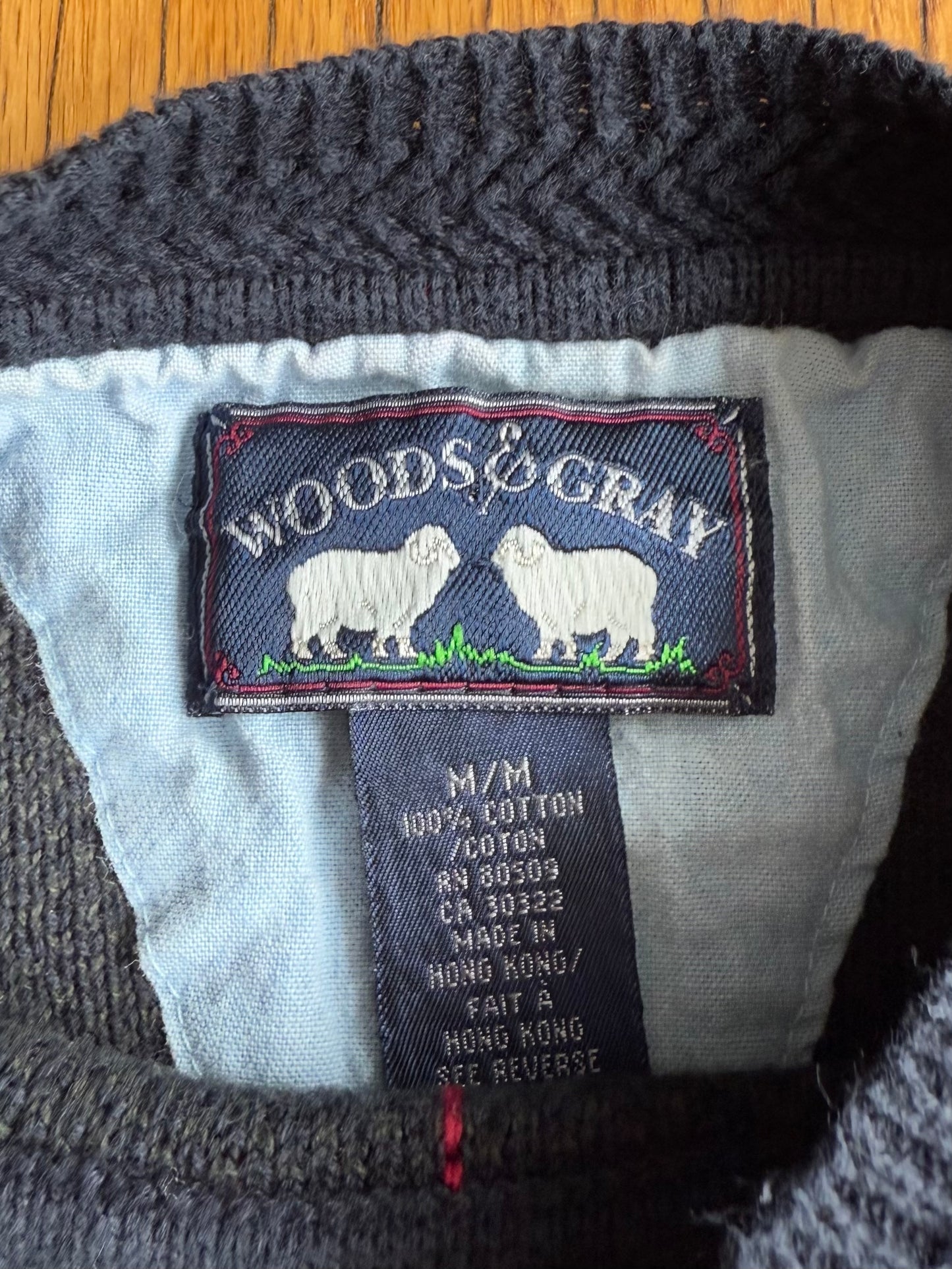 Vintage Woods & Gray 100% Cotton Green Plaid Sweater- M