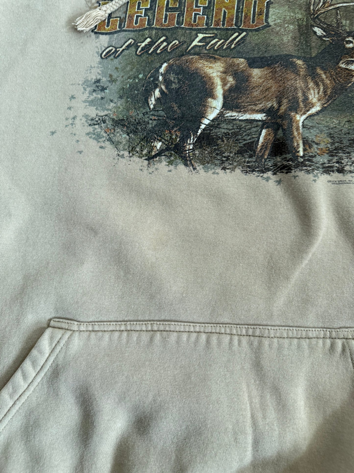 Vintage Deer Legend Of The Fall Nature Tan Hoodie Sweatshirt- XXL