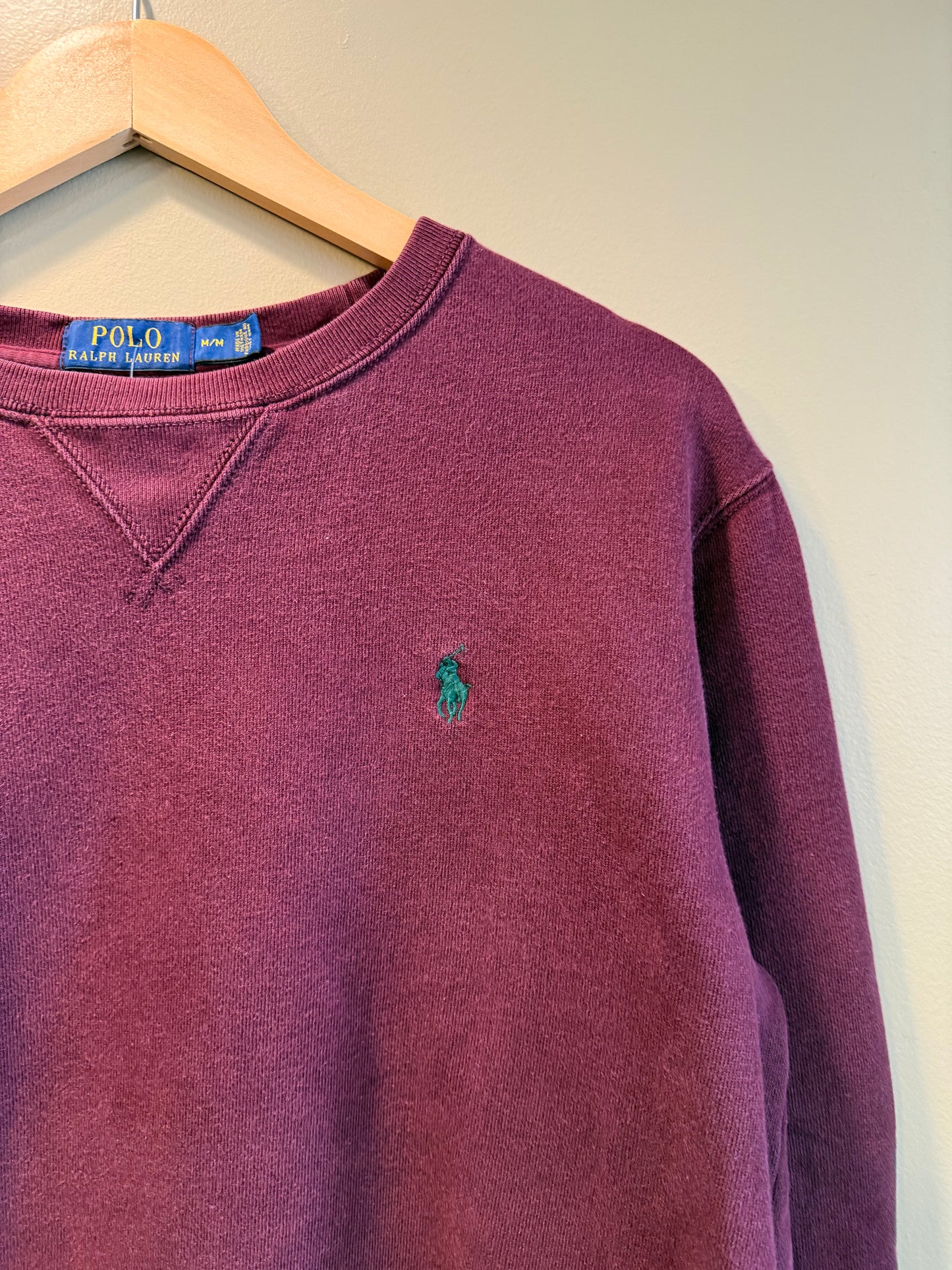 Vintage Polo Ralph Lauren Maroon Red Crewneck Sweatshirt- M