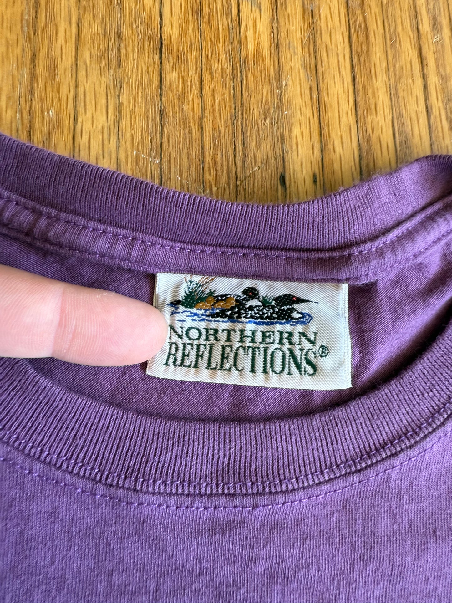 Vintage Northern Reflections Bird House Nature Purple T-Shirt- M