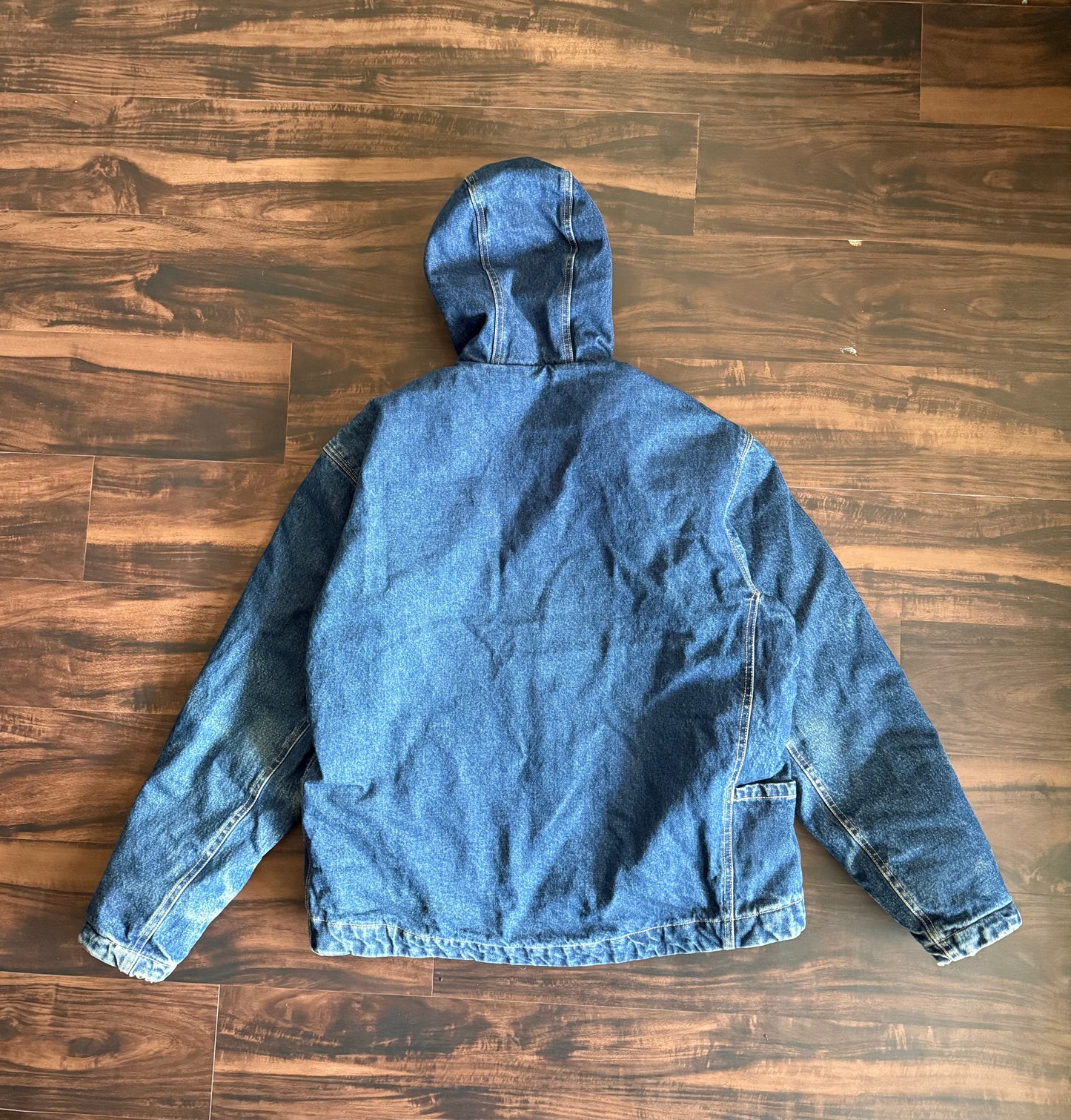 Vintage Wrangler Riggs Workwear Denim Hooded Jacket- XL