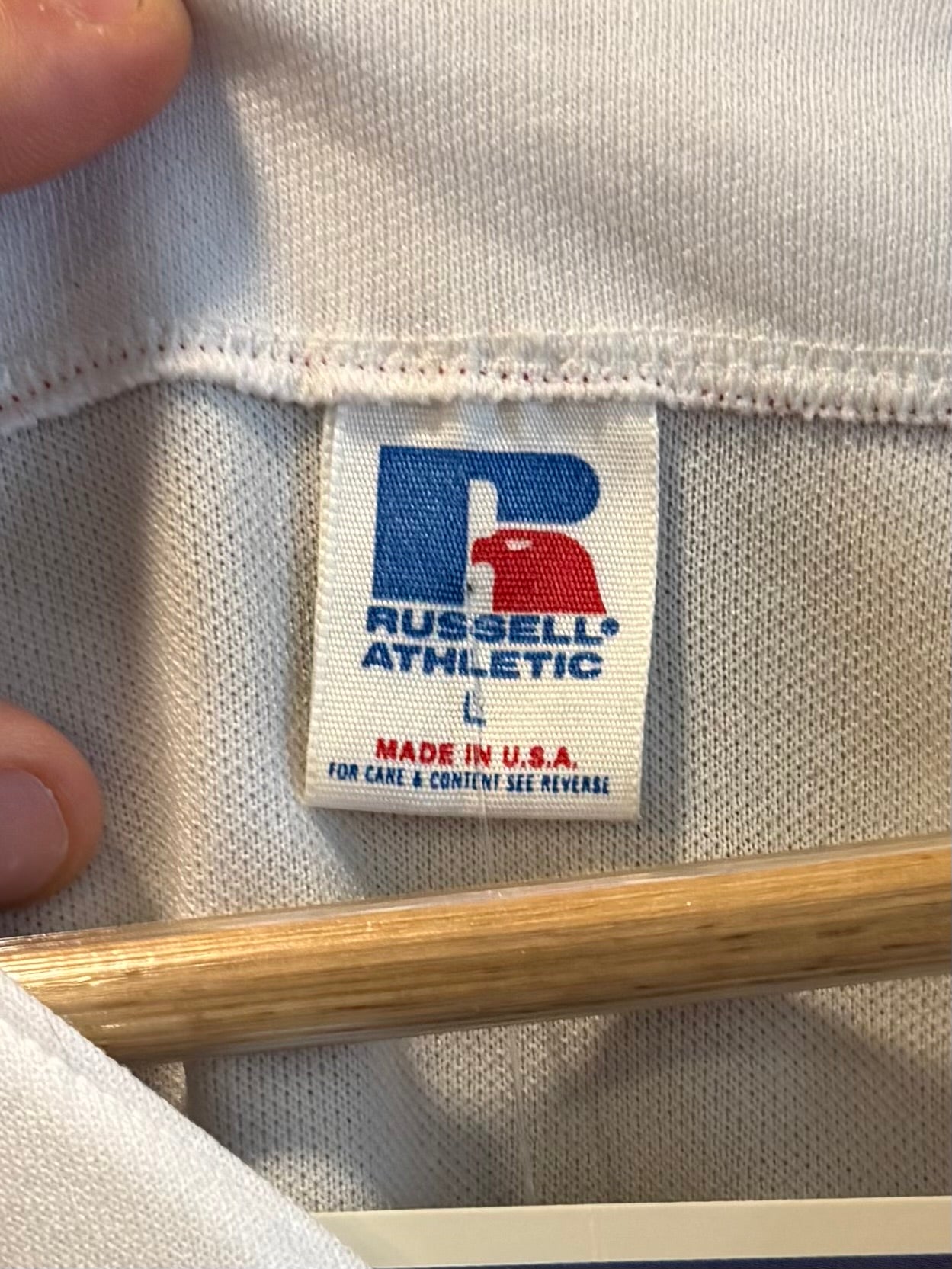 Vintage Cleveland Indians White Russell Athletic Baseball Jersey- L