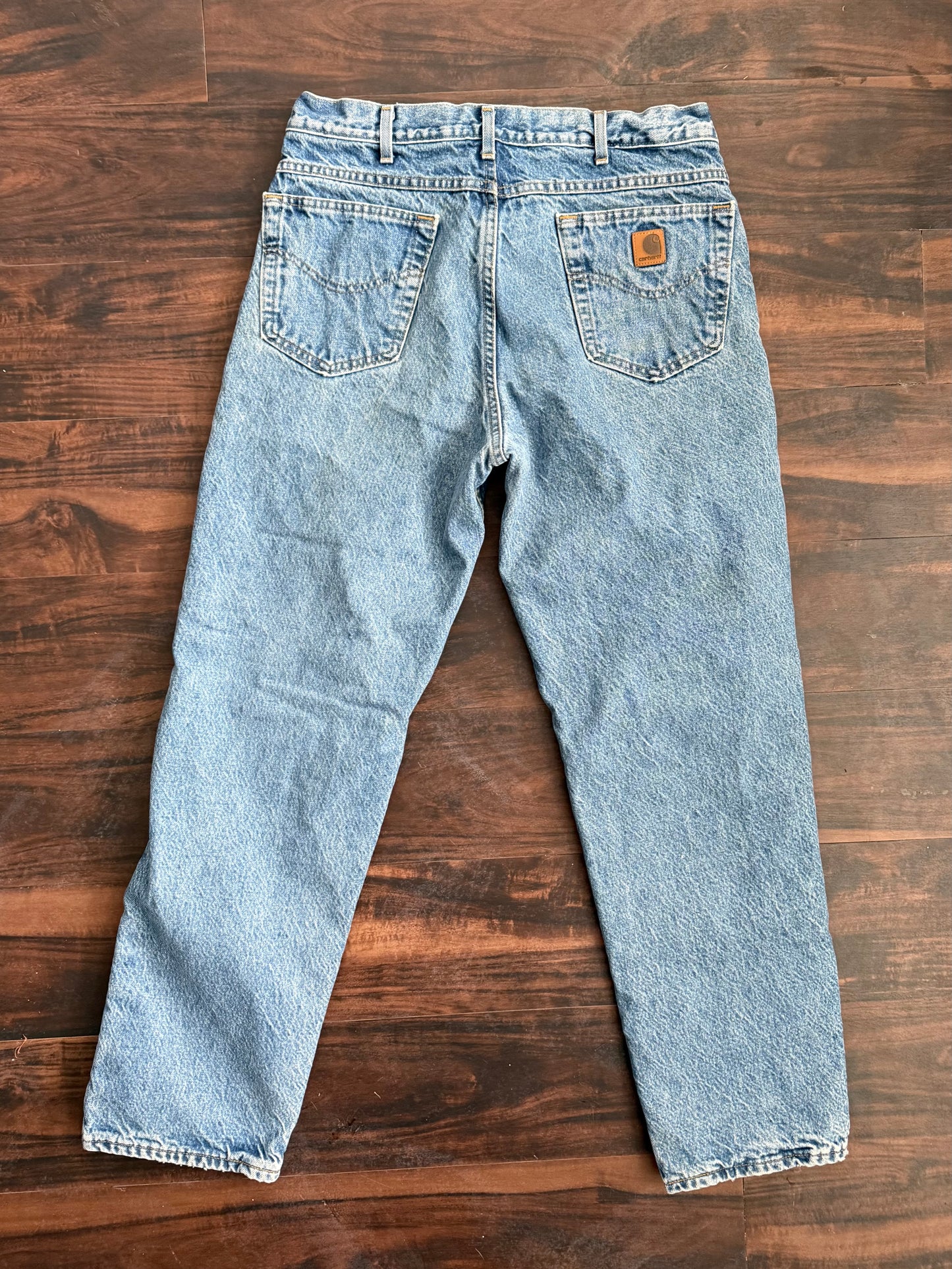 Vintage Carhartt Flannel Lined Light Wash Denim Jeans- 32x31