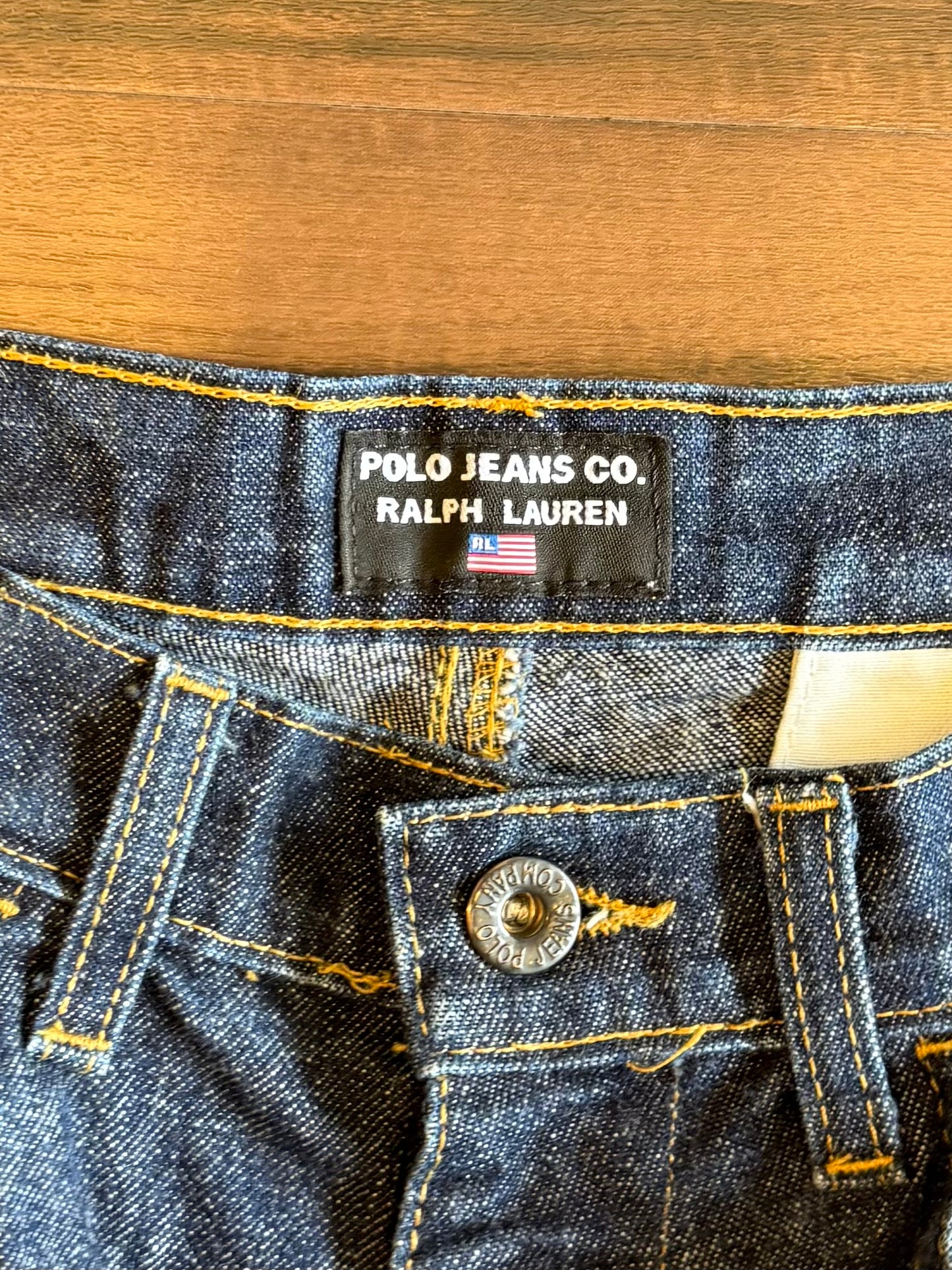 Vintage Polo Jeans Co Ralph Lauren Cell Phone Cargo Denim Jean Shorts- 32