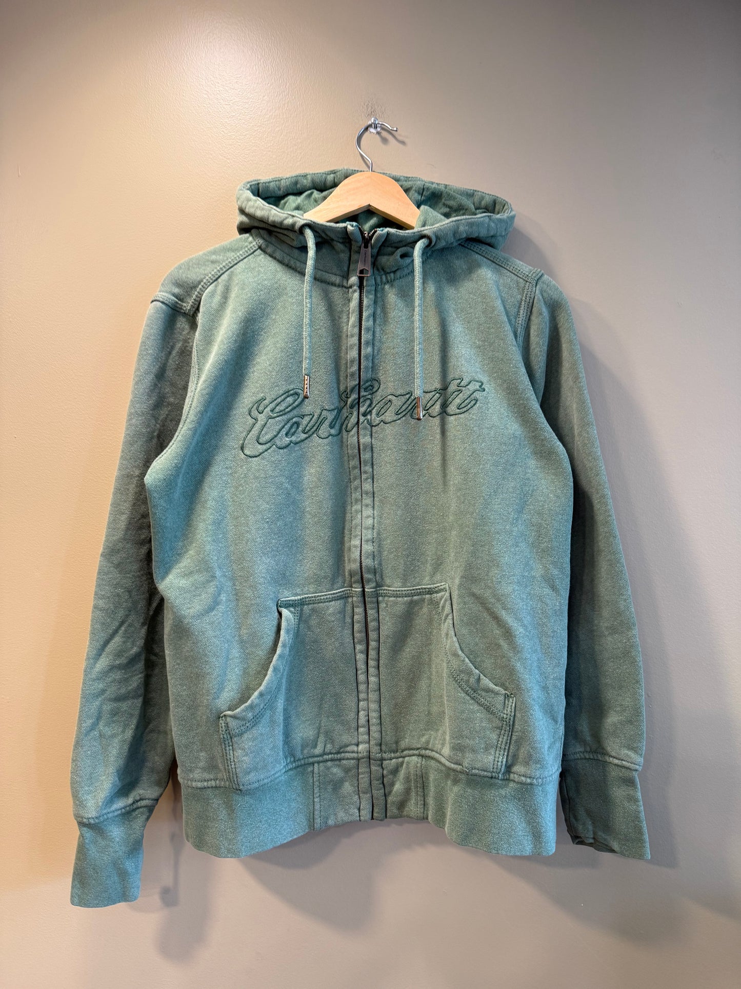 Carhartt For Women Green Zip-Up Hoodie Sweatshirt- L