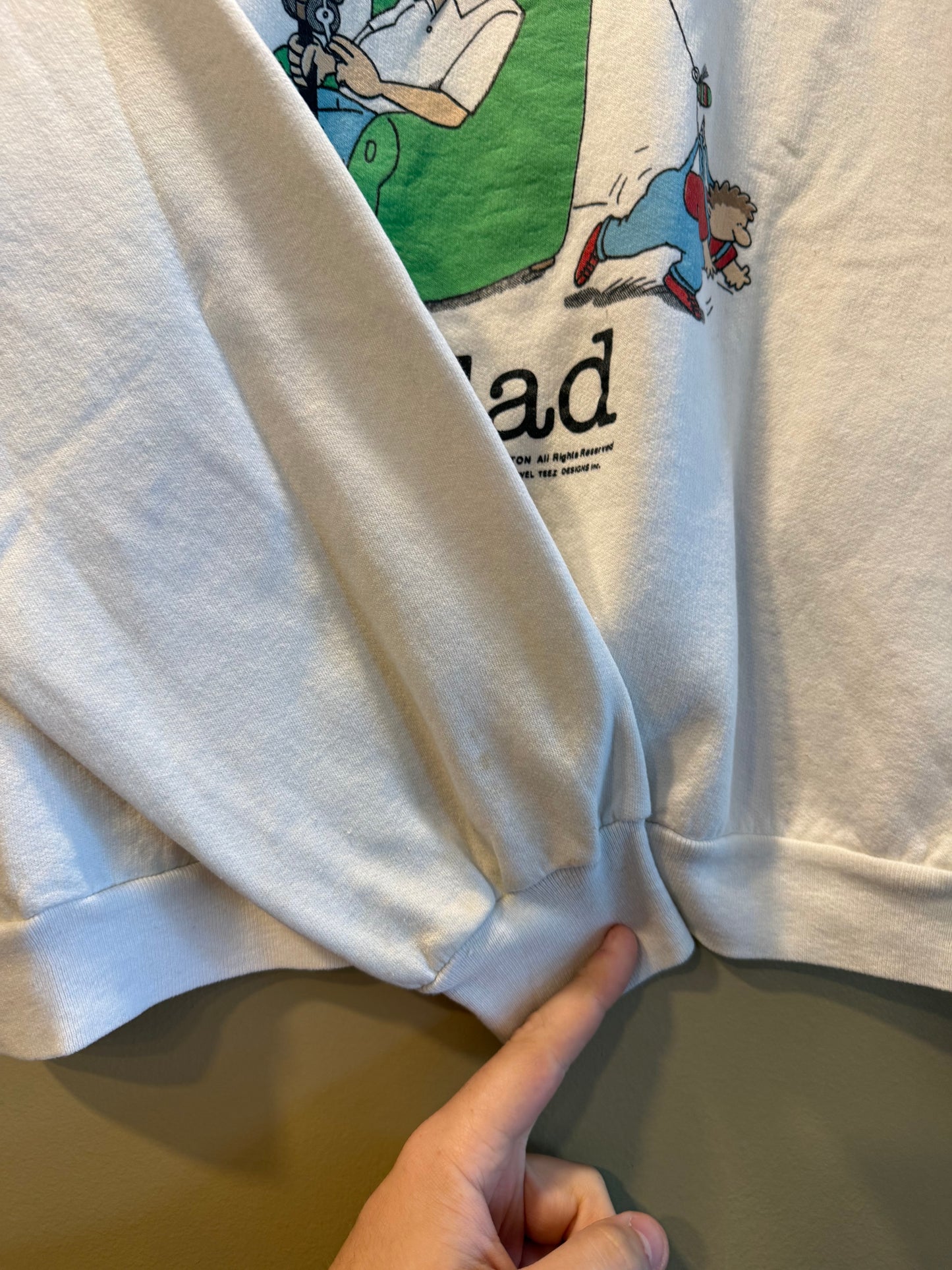 Vintage Mr. Dad Fishing Boxy Crewneck Sweatshirt- L