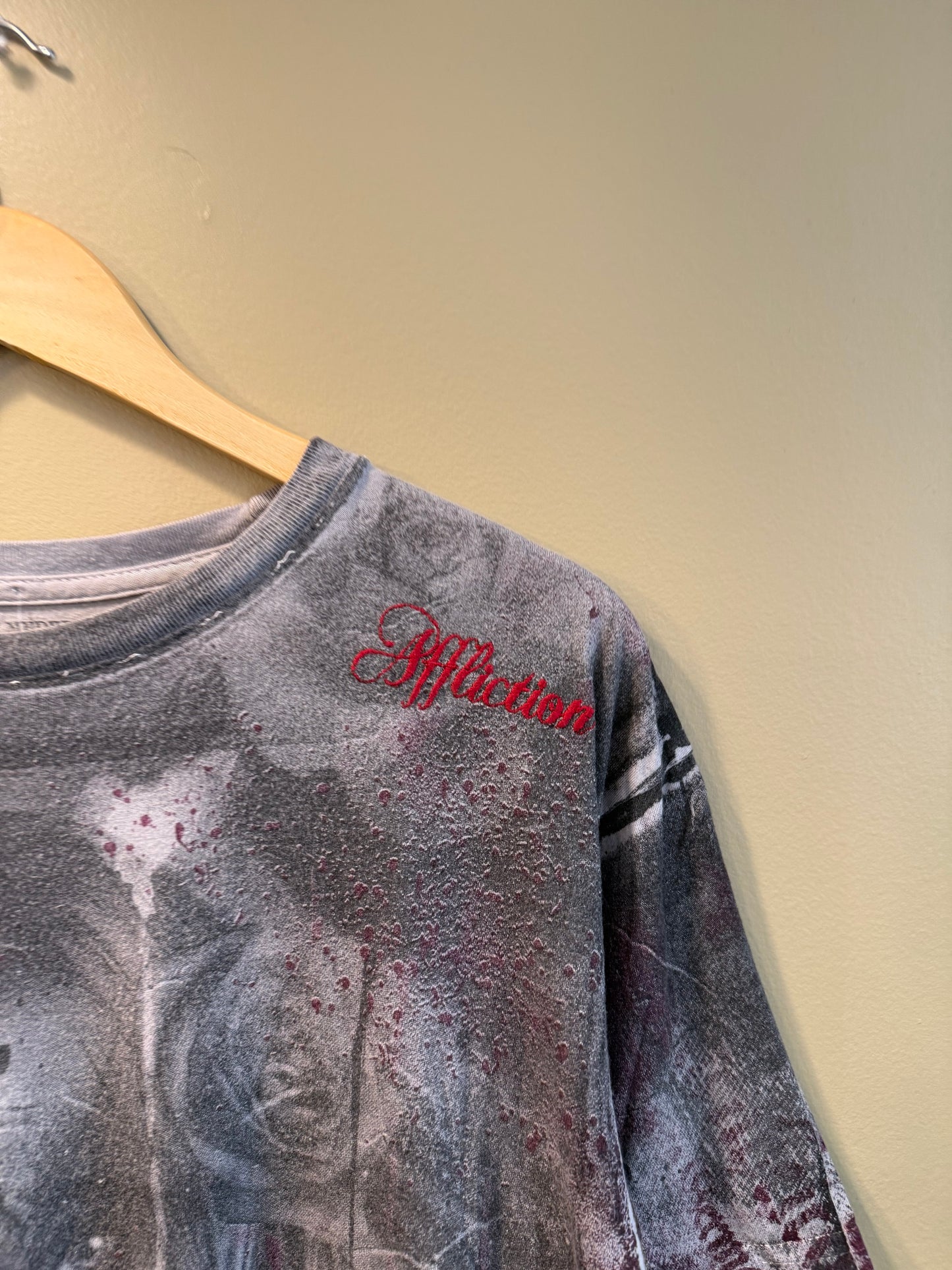 Vintage Affliction Bamboo Girl Crying All Over Print T-Shirt- M/L