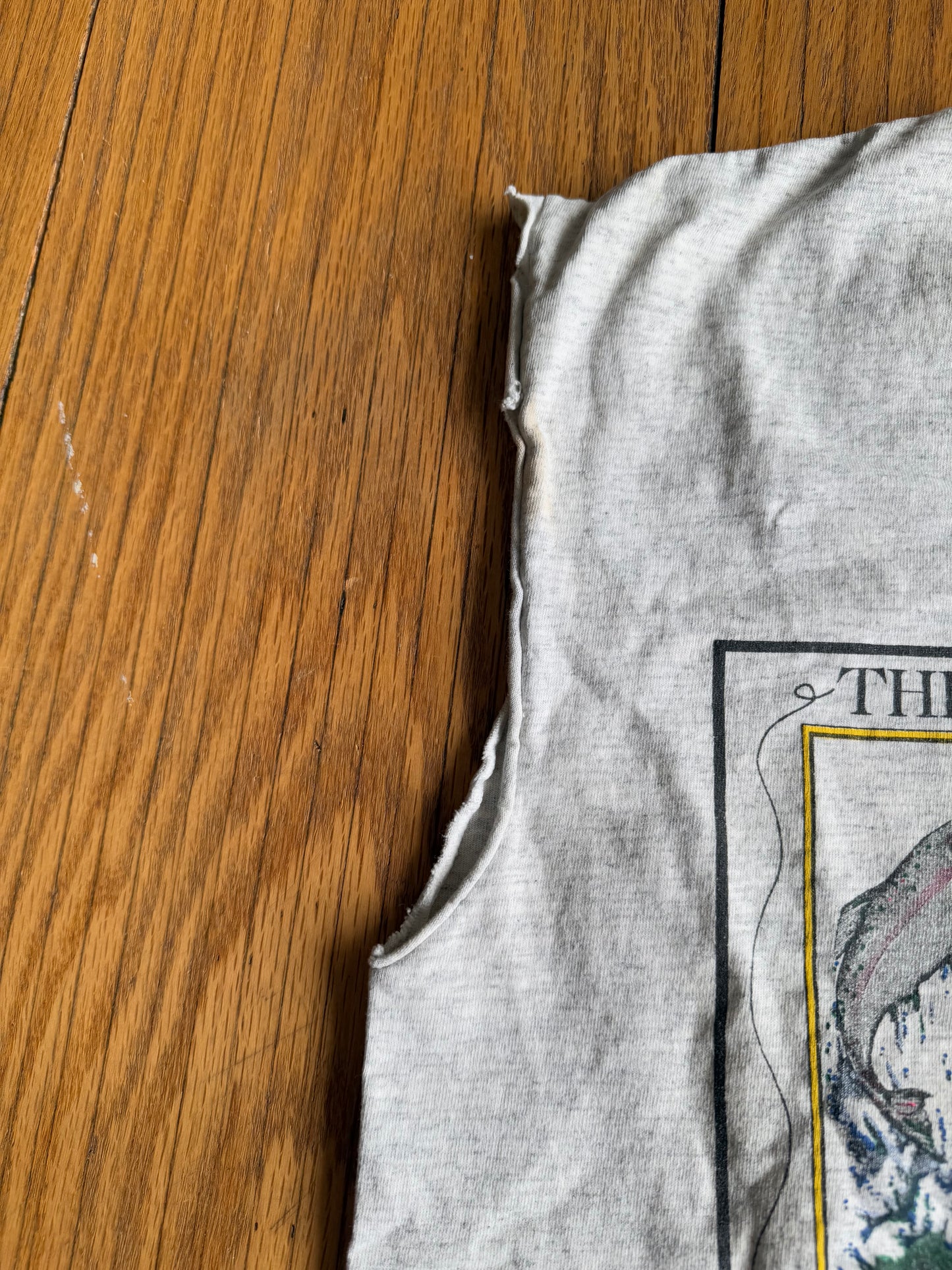 Vintage Through His Fly Fishing Cut Tank Top- M