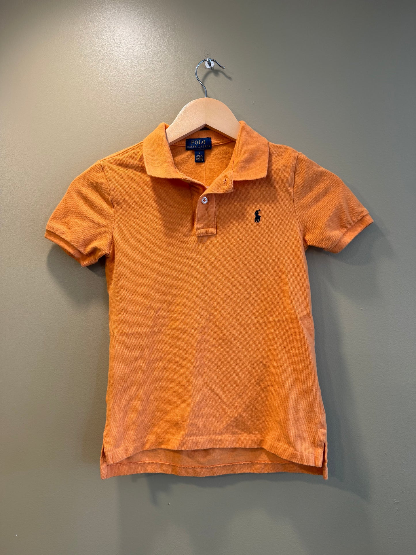 Vintage Y2K Polo Ralph Lauren Orange Baby Tee Polo Shirt- S