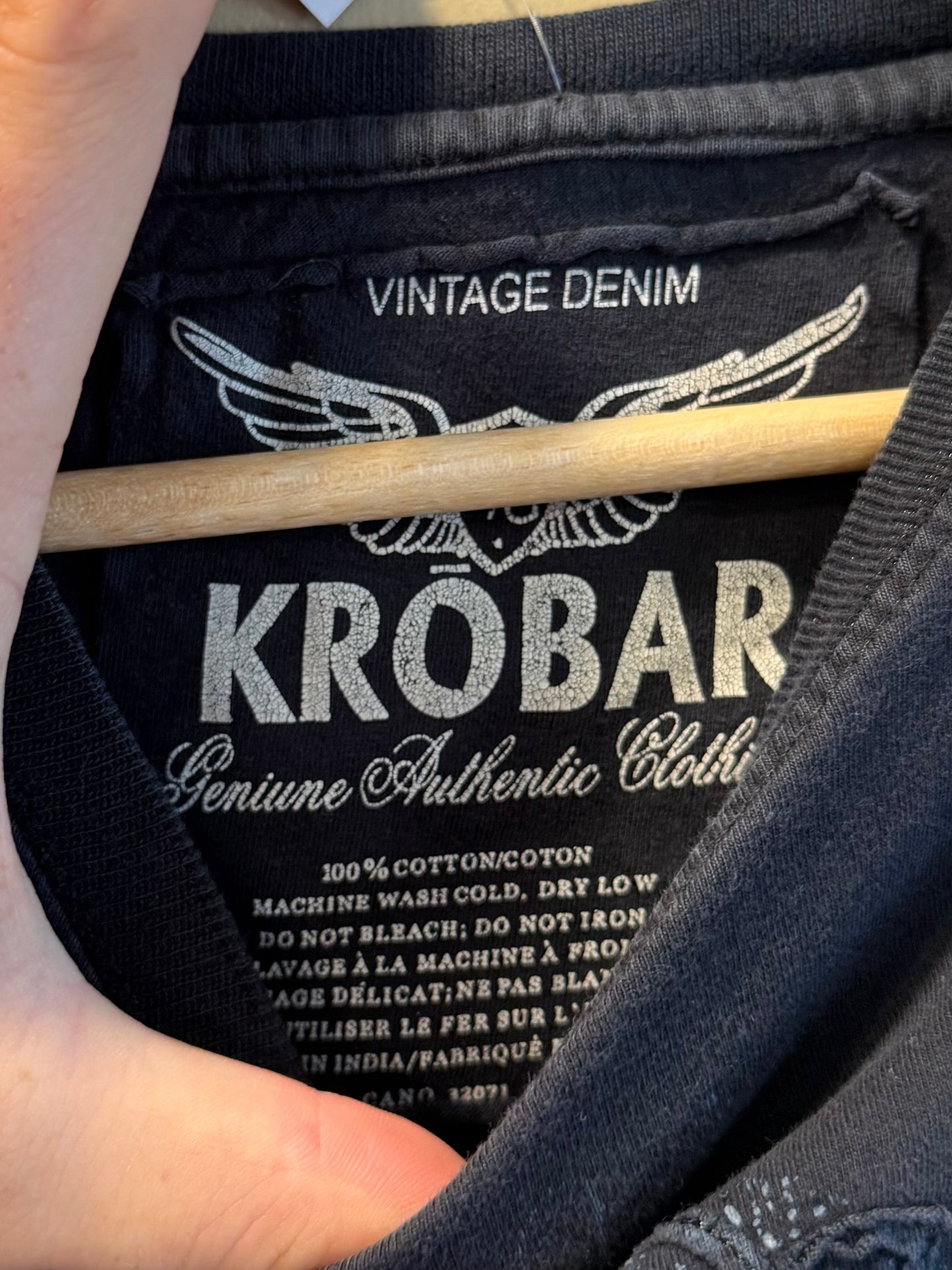 Vintage Y2K Krobar Black Cross T-Shirt- M