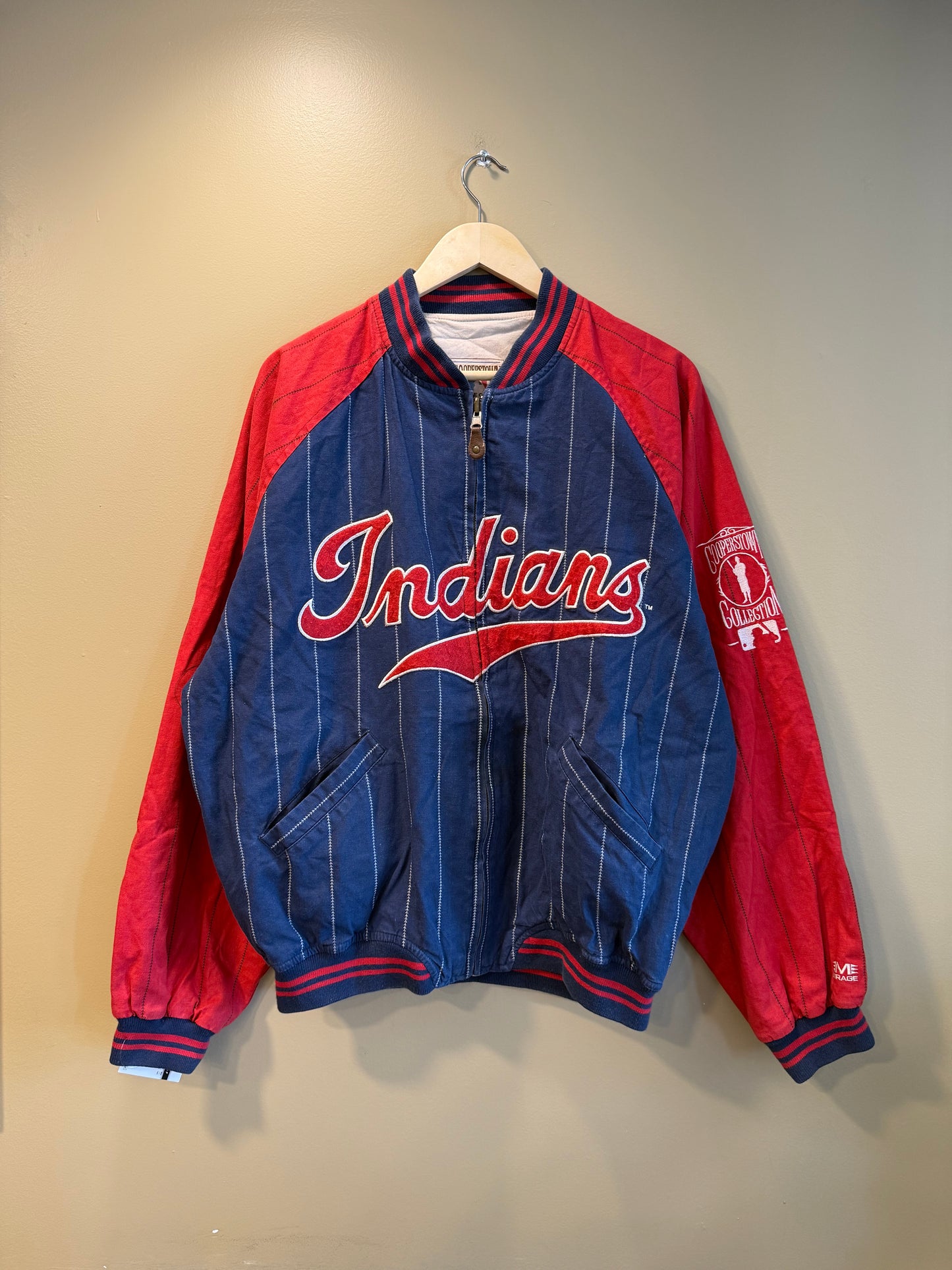 Vintage Majestic Cleveland Indians Cooperstown Collection Zip-Up Jacket- XL