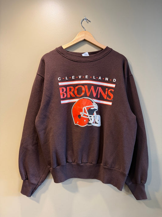 Vintage Cleveland Browns NFL Brown Crewneck Sweatshirt- L