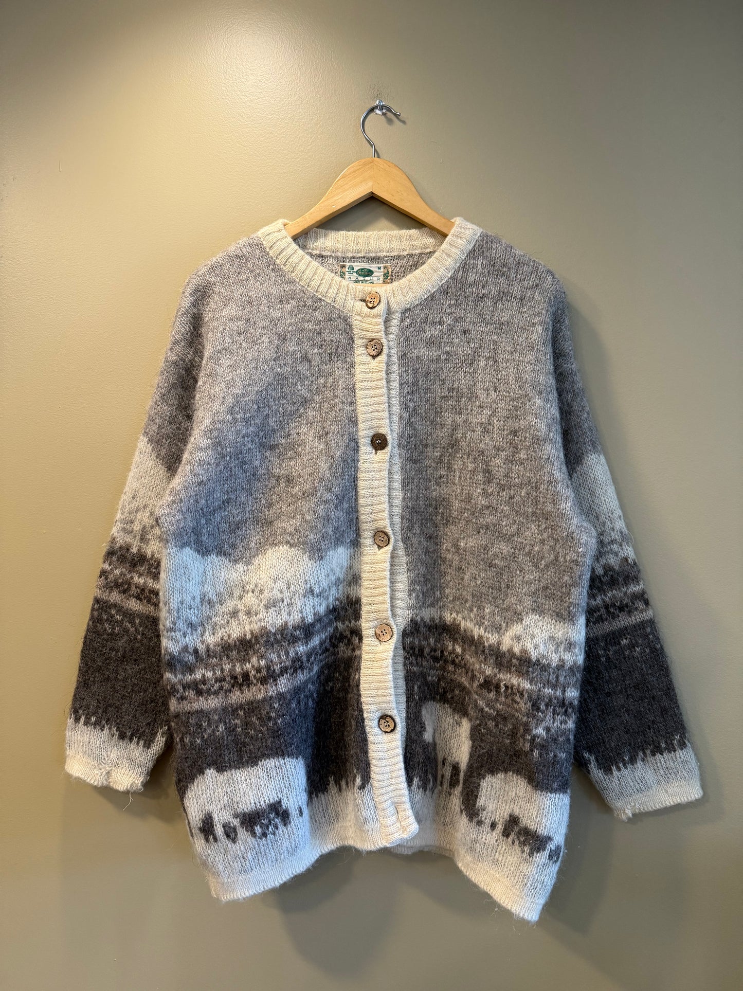 Vintage Nature Wool Made In Ireland Cardigan Sweater- M