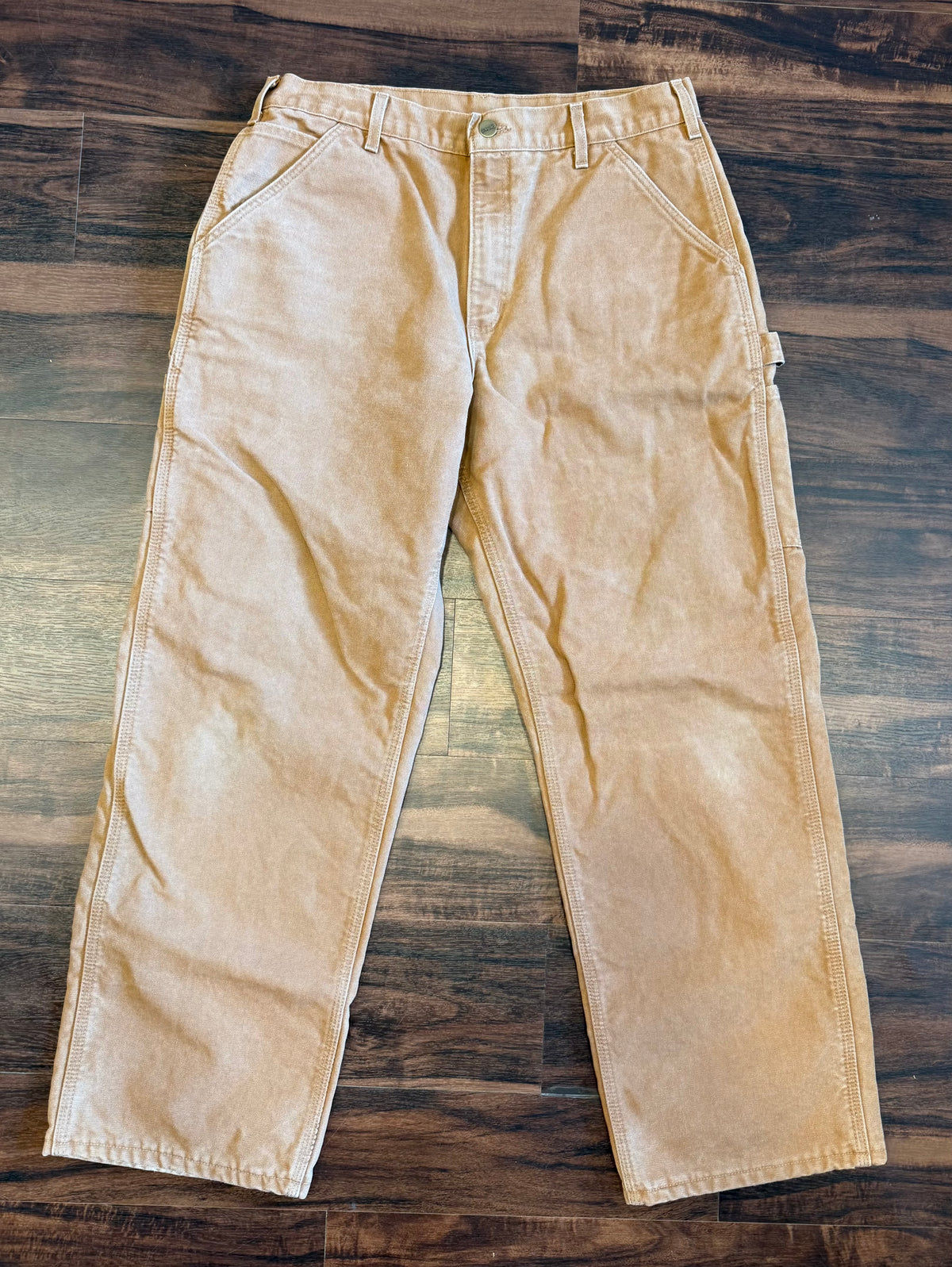 Vintage Carhartt Flannel Lined Tan Carpenter Pants- 32x32