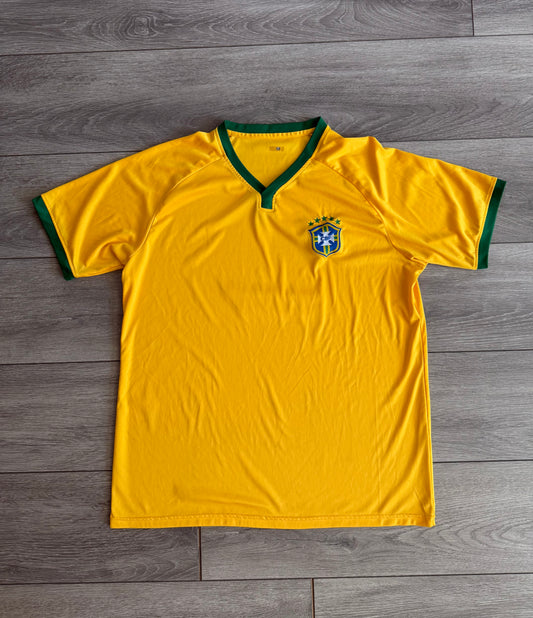 Vintage Brazil CBF Yellow Soccer Football Jersey- XL