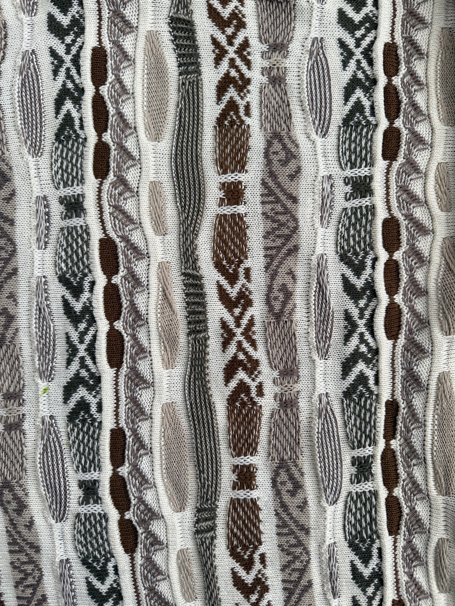 Vintage Earth Tones Coogi Style 3D Knit Sweater- M/L