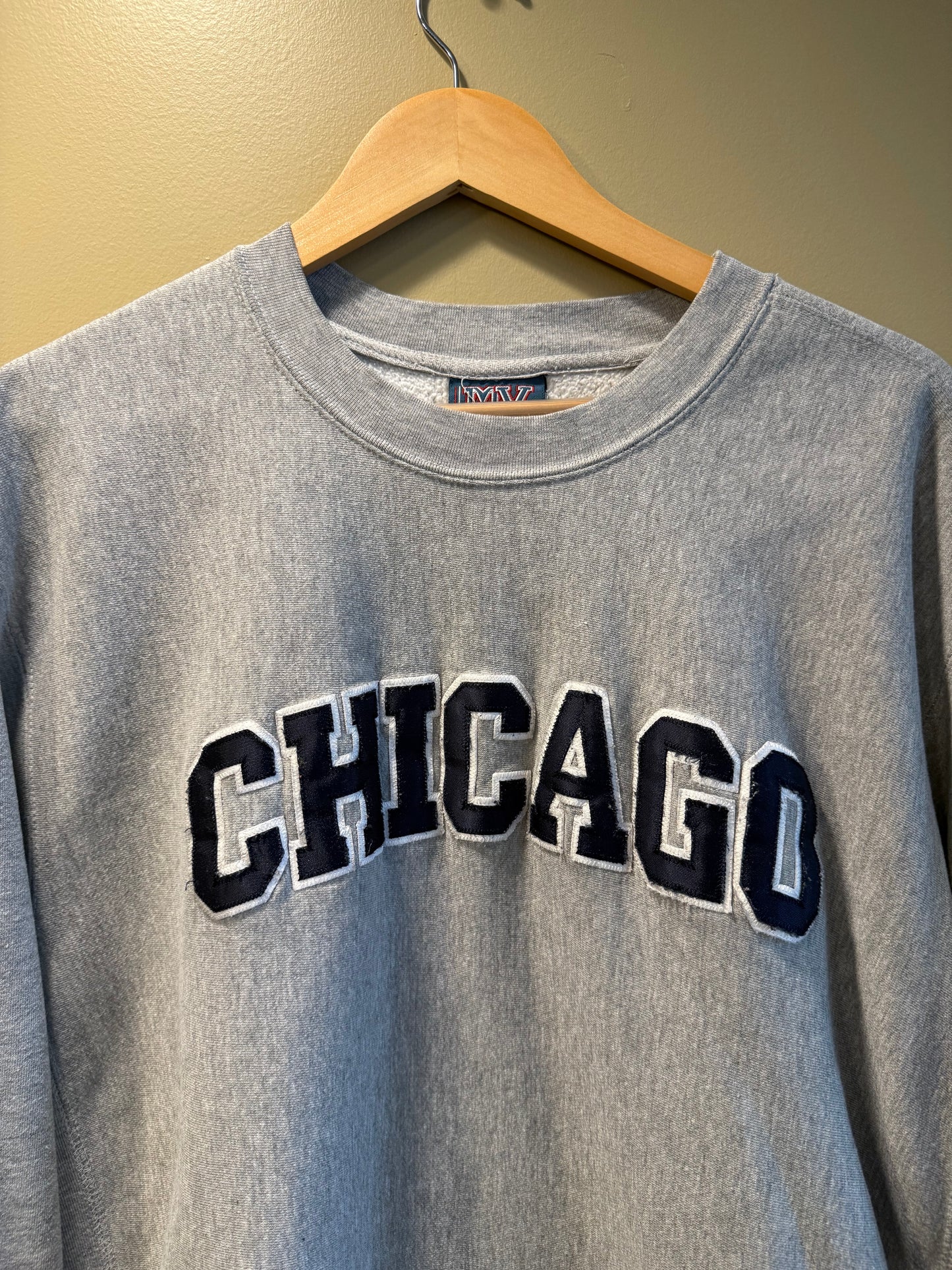 Vintage Chicago Gray Spellout Crewneck Sweatshirt- XL