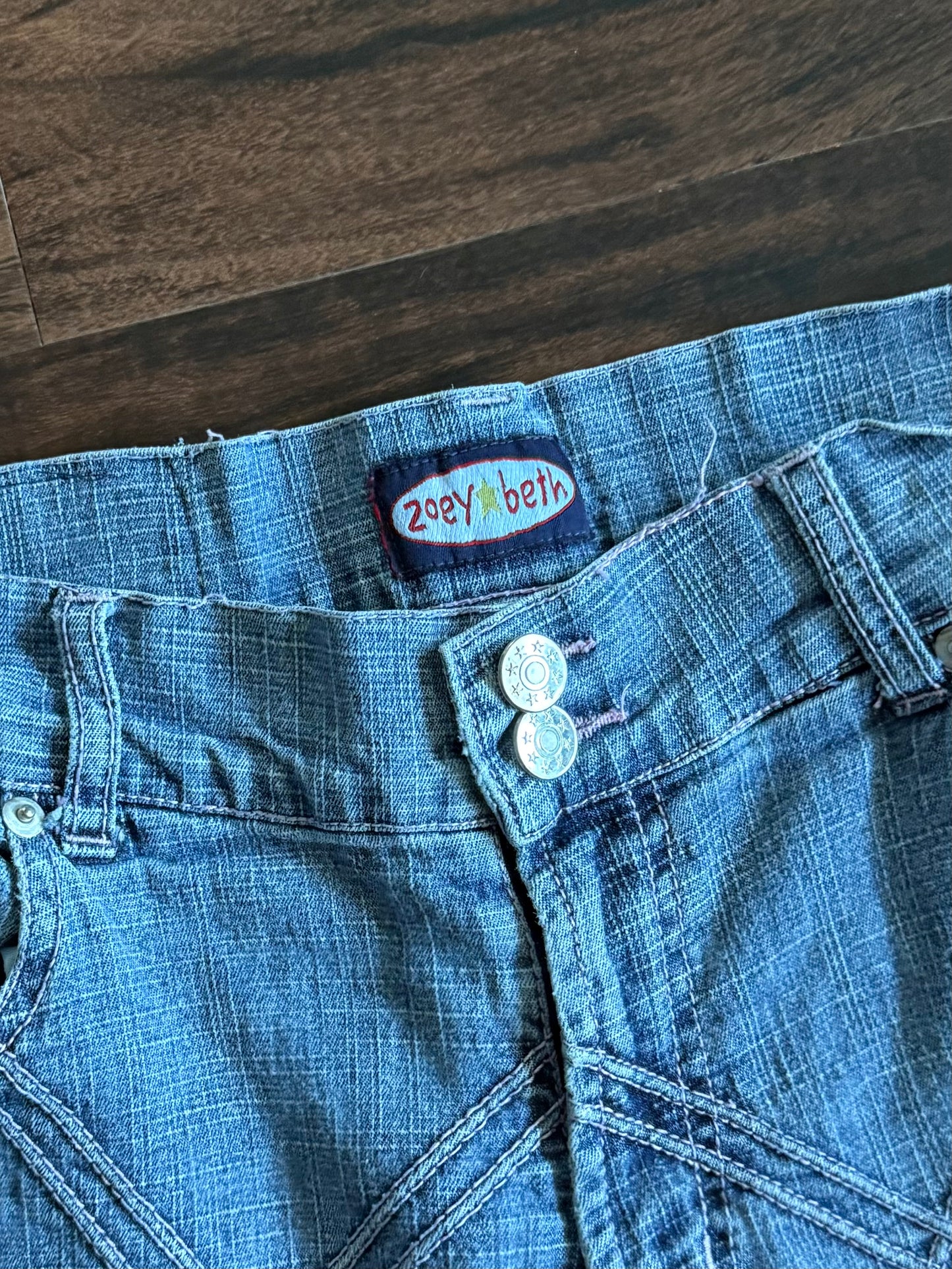 Vintage Y2K Zoey Beth Patterned Flared Denim Jeans- 32x33