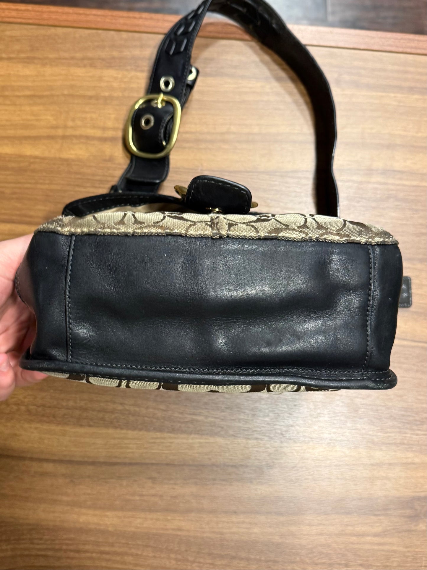 Vintage Coach 11434 Bleecker Signature Buckle Flap Shoulder Bag