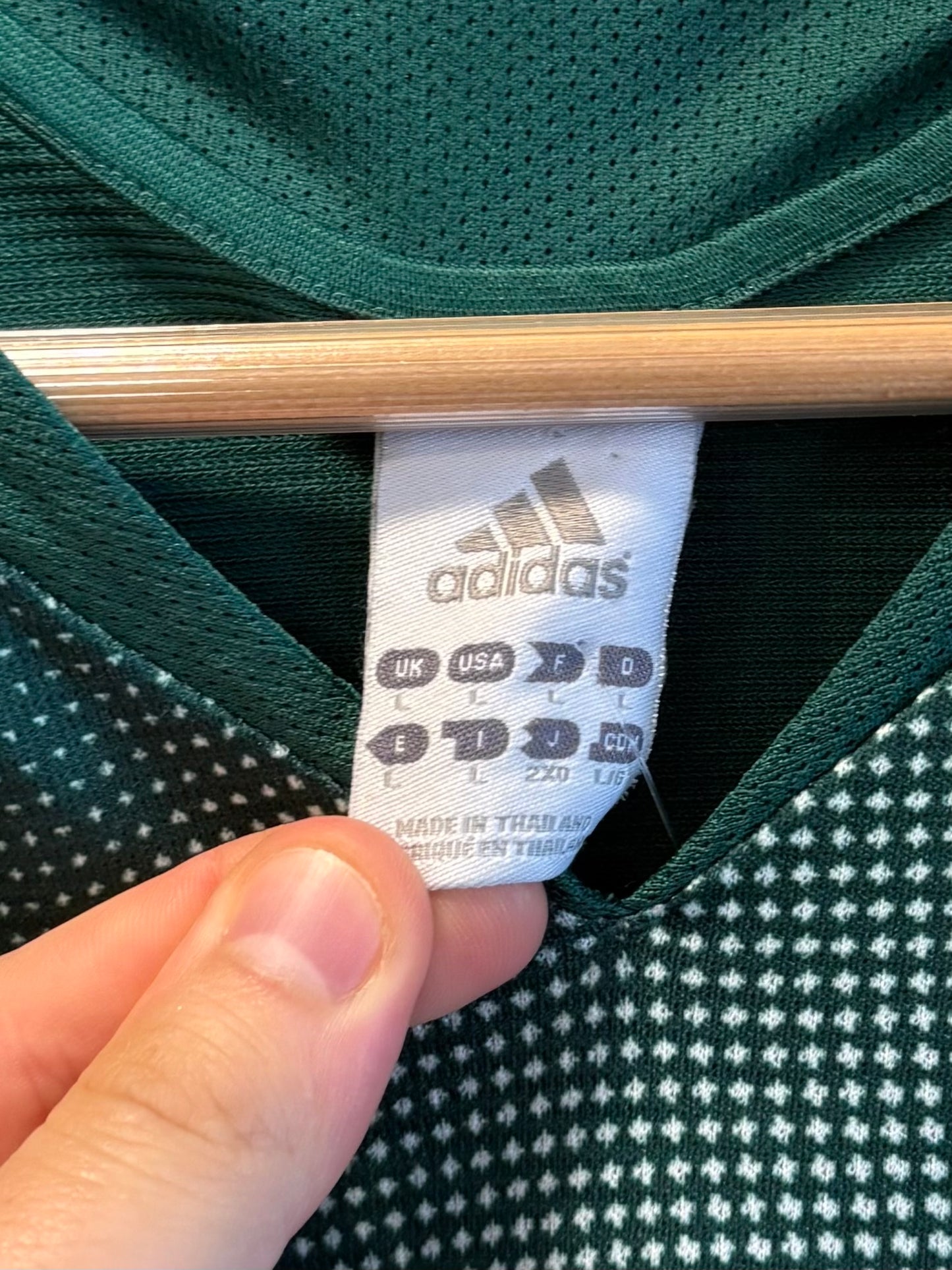 TTT Adidas Green Ombré Collared Football Soccer Jersey- L