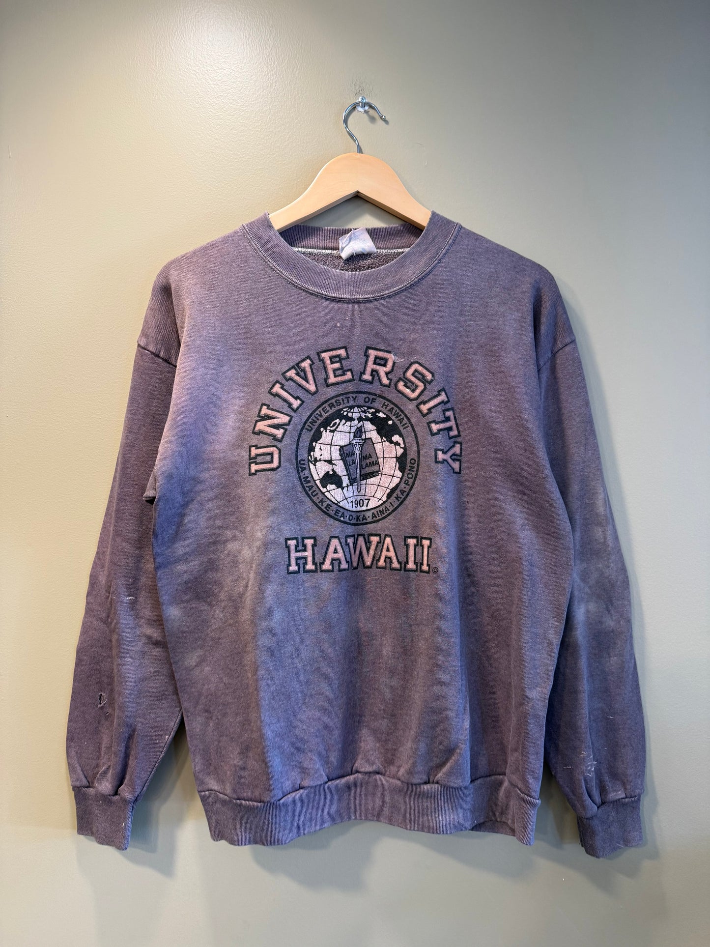 Vintage University of Hawaii Distressed Crewneck Sweatshirt- L