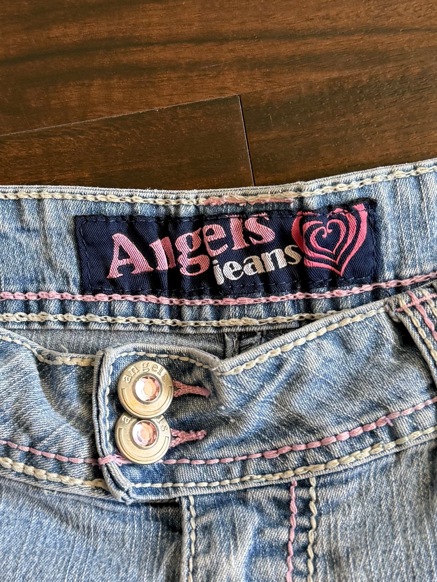 Vintage Y2K Angels Heart Low Rise Denim Jean Shorts- 30