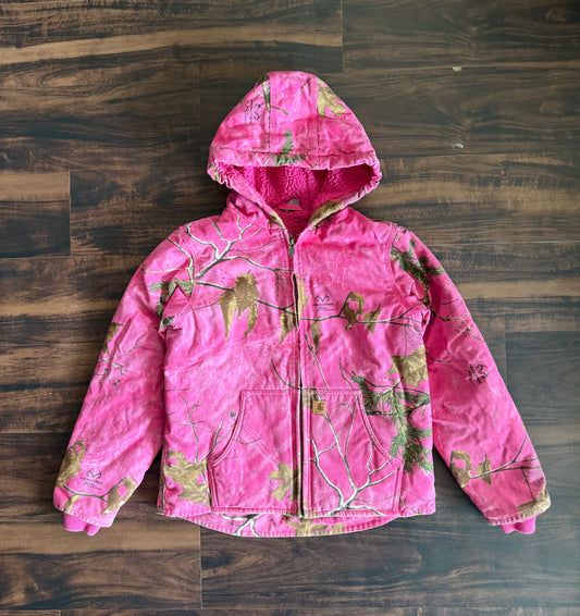 Vintage Carhartt Pink Tree Camouflage  Heavyweight Fleece-Lined Hooded Jacket- XS