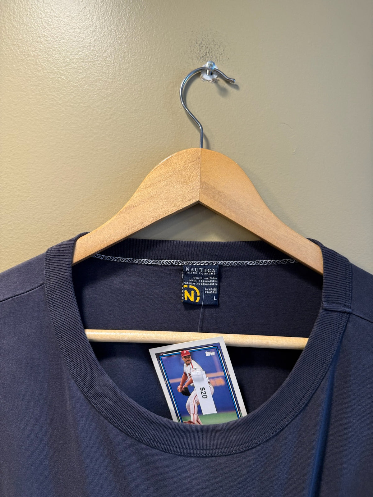 Vintage Nautica Jeans Logo Navy Blue T-Shirt - L