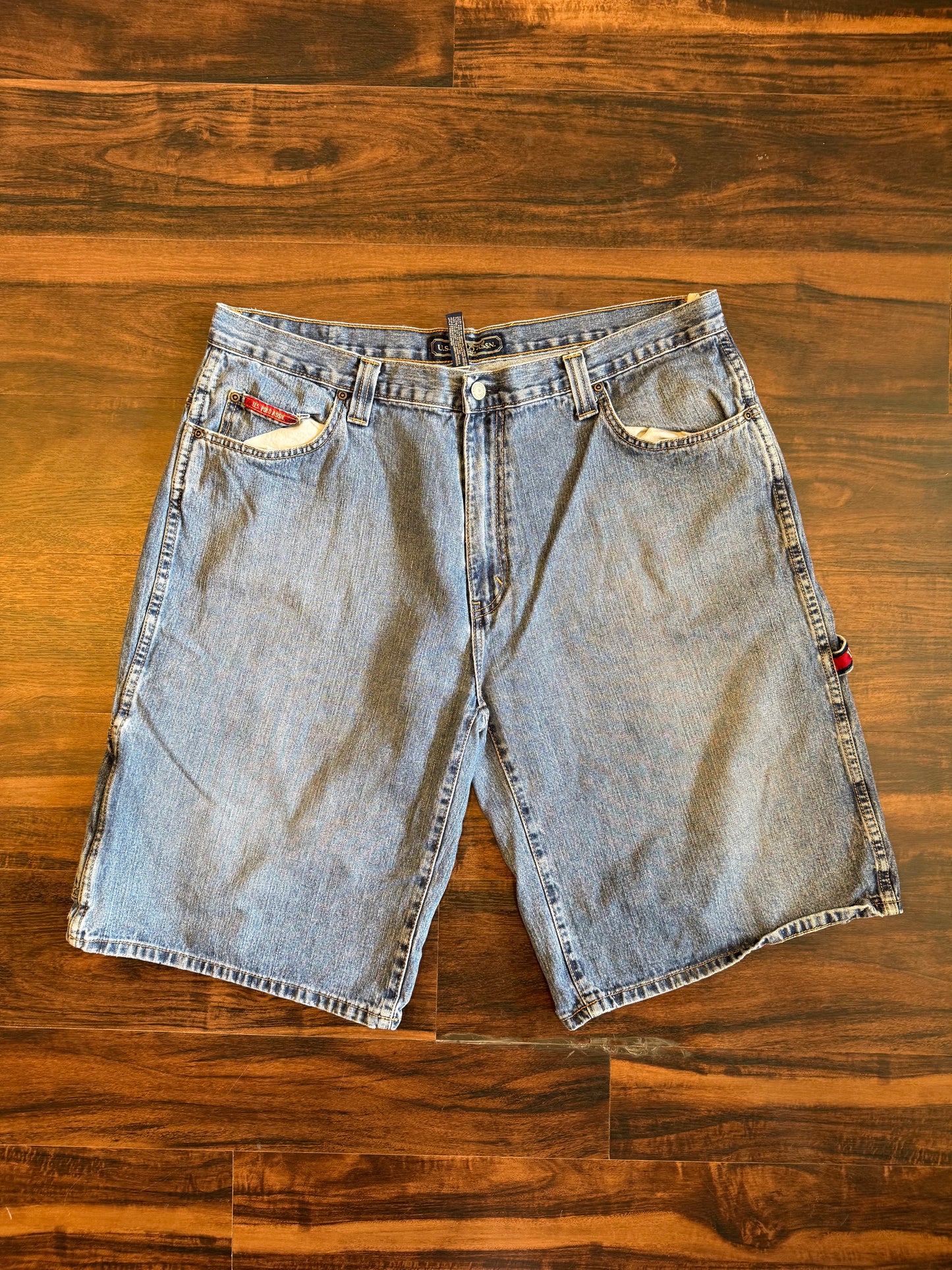Vintage U.S. Polo Assn Light Wash Carpenter Jean Shorts- 38