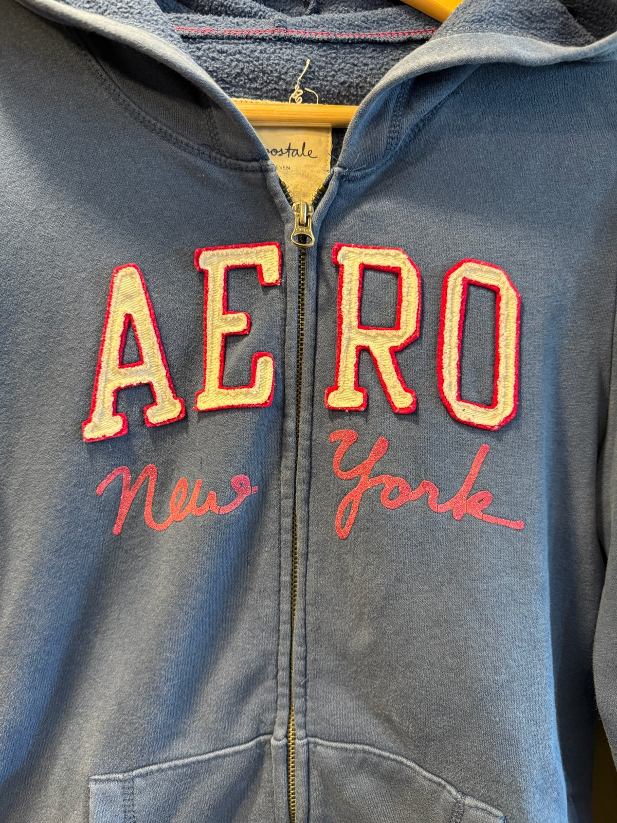 Vintage Y2K Aeropostale Women’s Zip-Up Hoodie Sweatshirt - XL