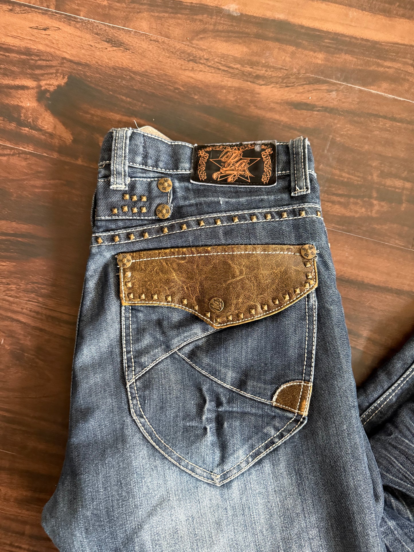 Vintage Y2K BG Studded Denim Jeans- 34x34