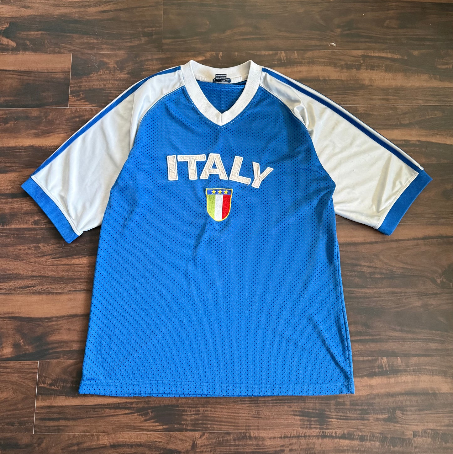 Vintage Italy Blue Y2K Soccer Jersey- L