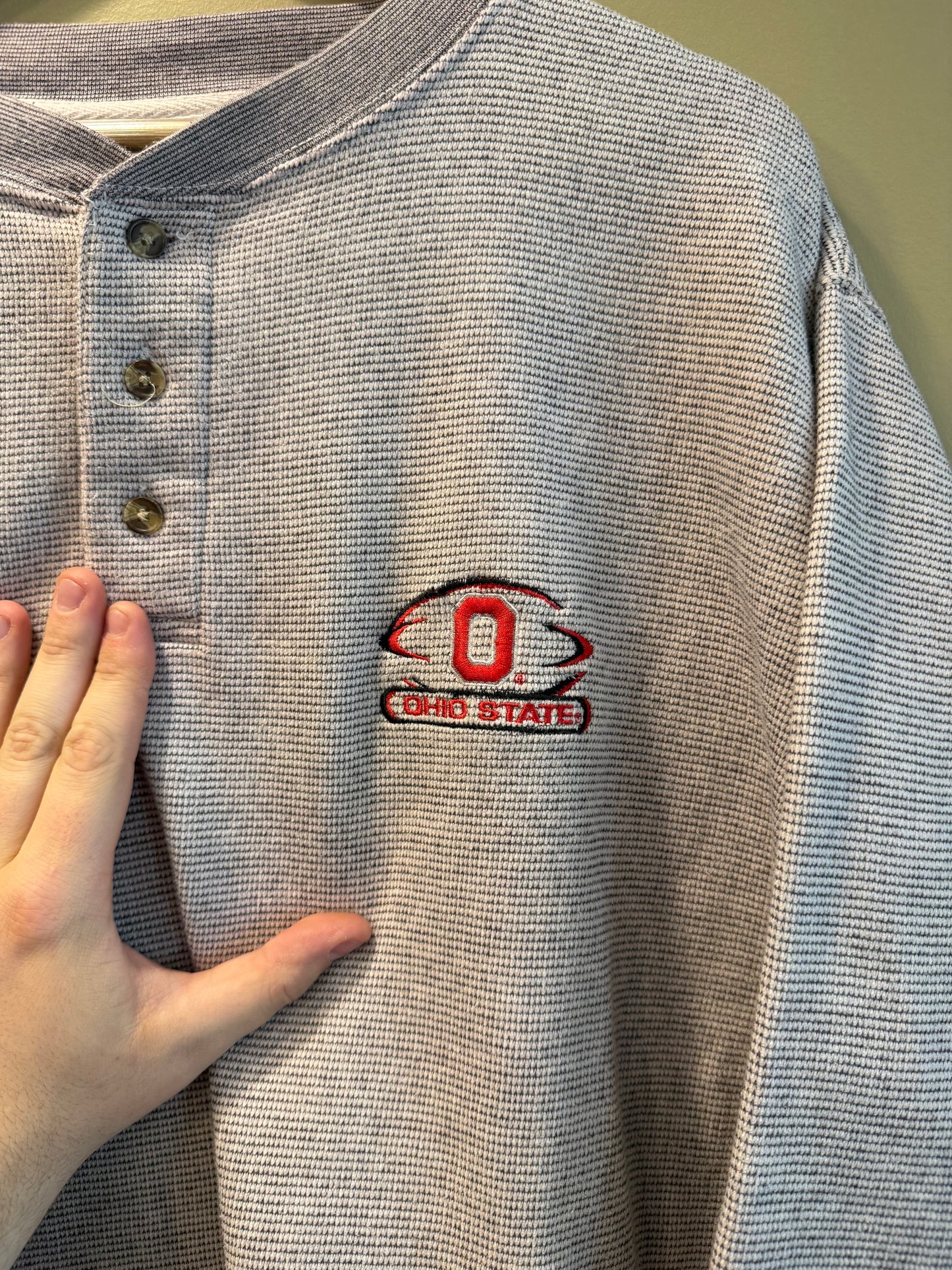 Vintage Ohio State University Button-Up Crewneck Sweatshirt- XL