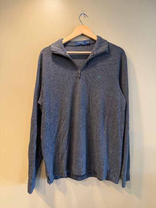 Vintage Polo Ralph Lauren Gray Quarter-Zip Sweater- L