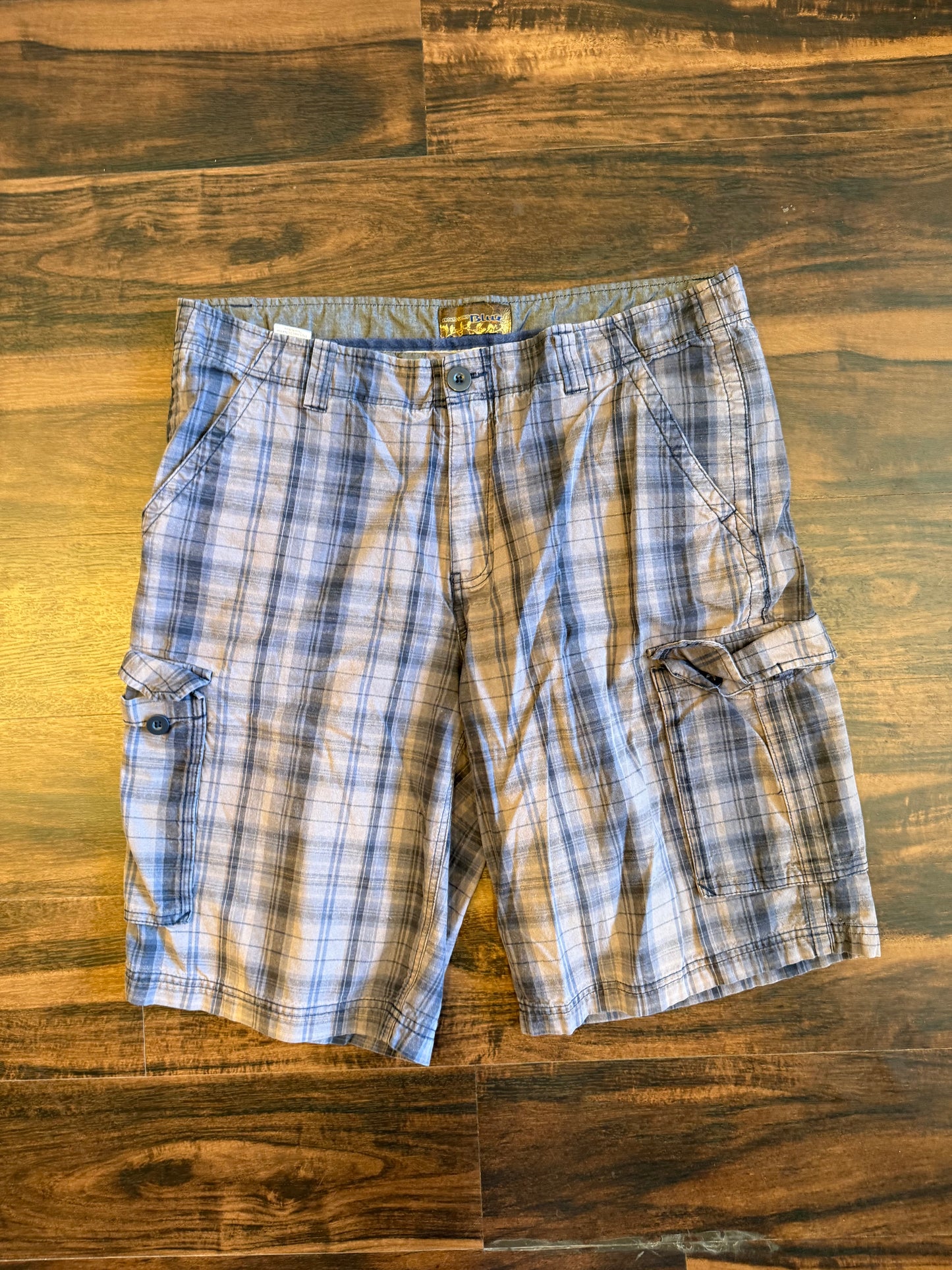 Vintage Pronto Uomo Blue Checkered Shorts- 38