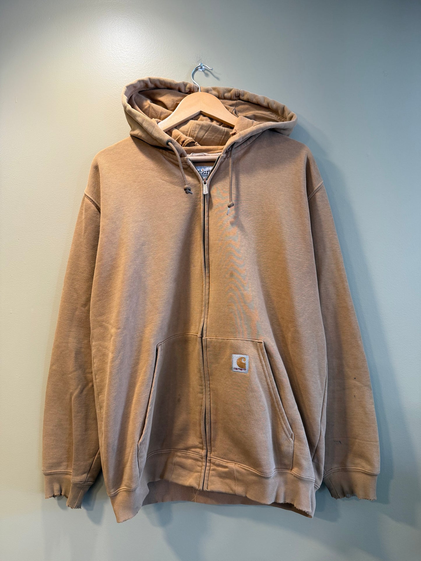 Vintage Carhartt Tan Distressed Hoodie Sweatshirt- M