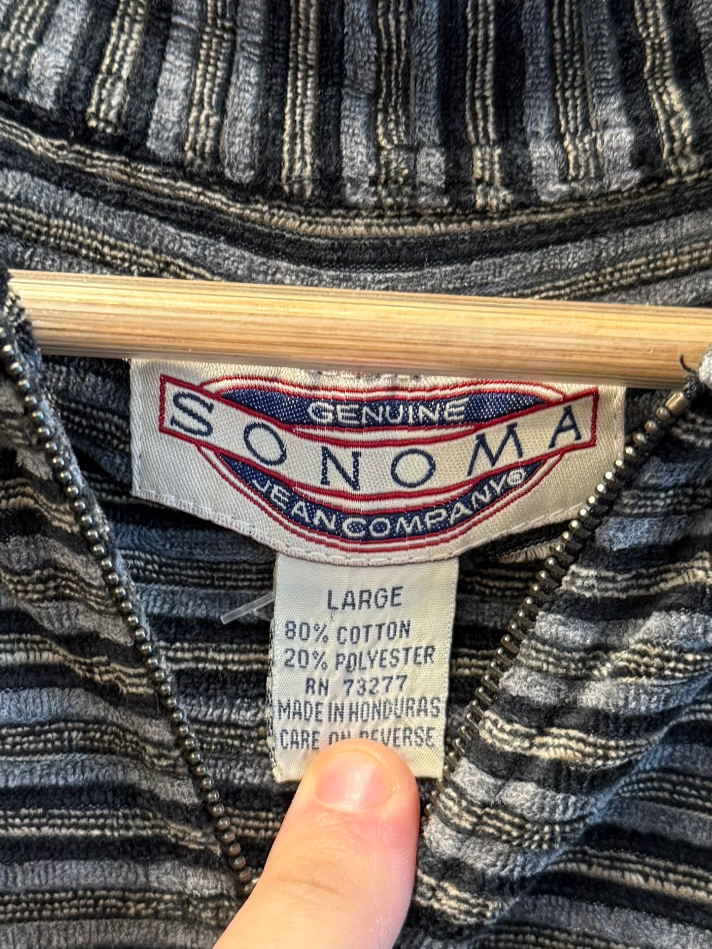 Vintage Genuine Sonoma Striped Collared Sweatshirt- L