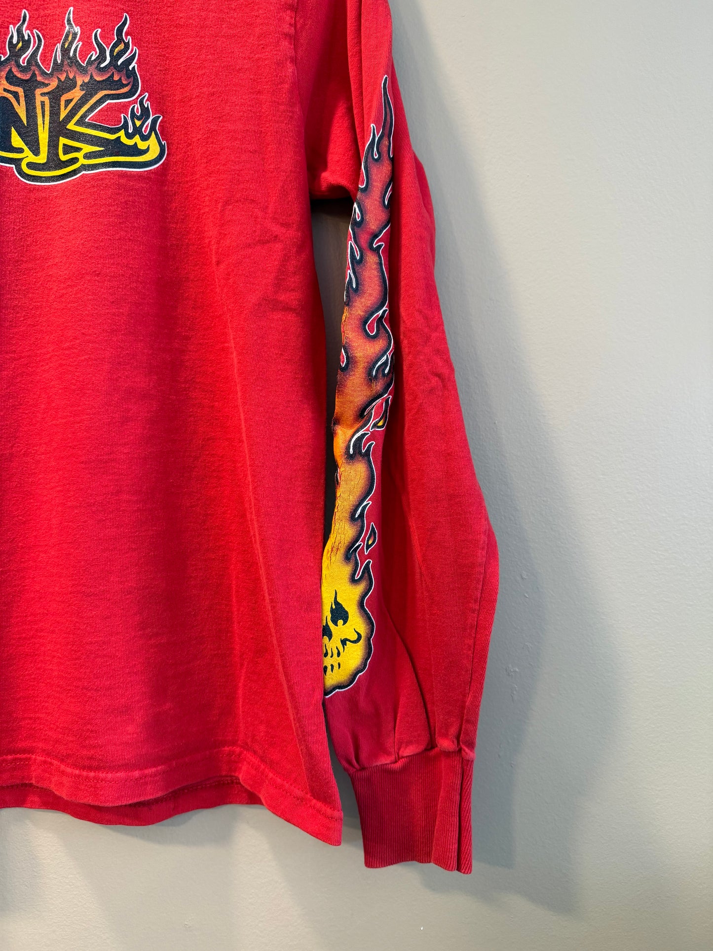 Vintage Think Skateboards Red Flame Long Sleeve T-Shirt- S