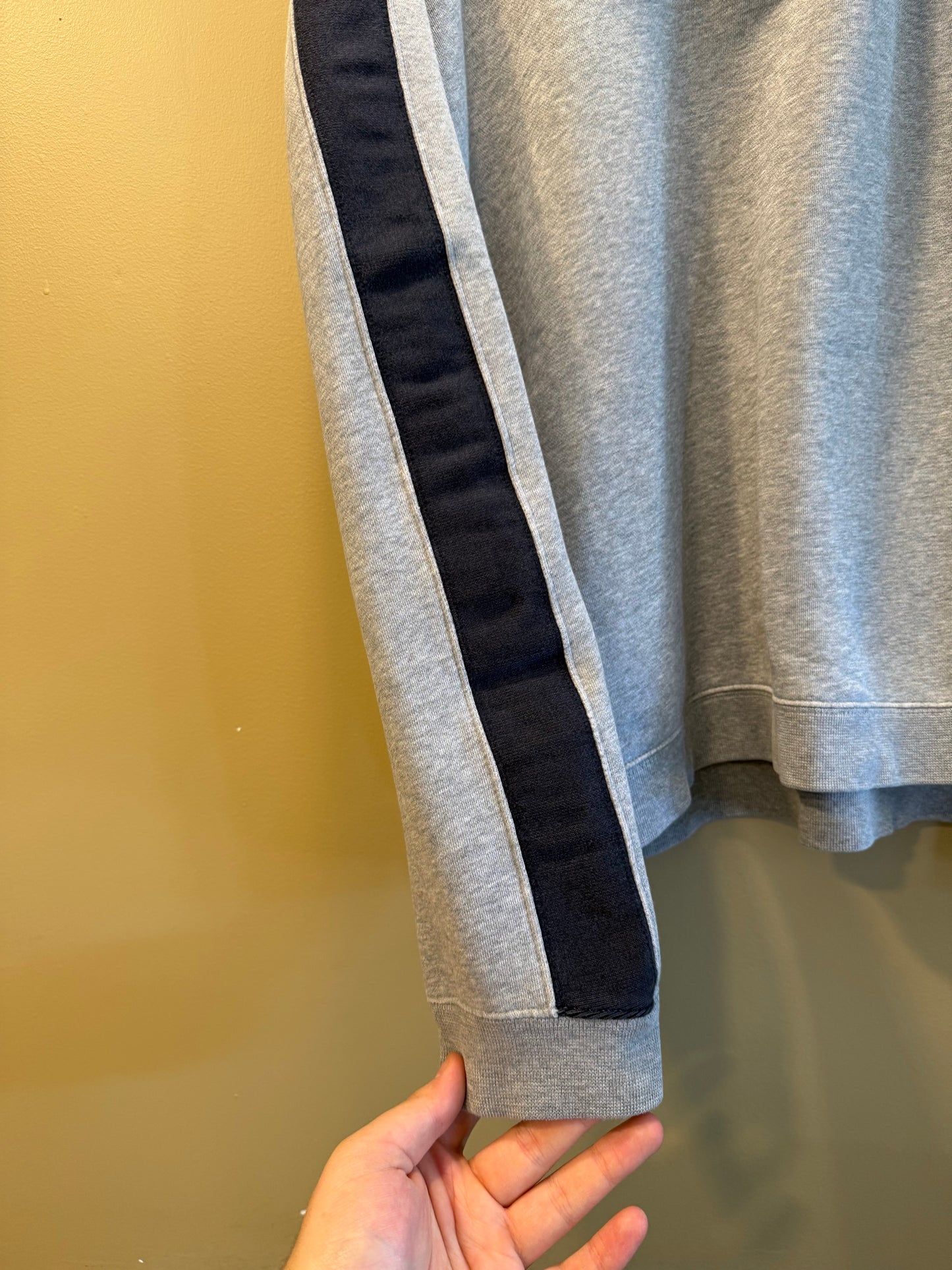Vintage Chaps Ralph Lauren Gray & Blue Quarter-Zip Sweatshirt- XXL
