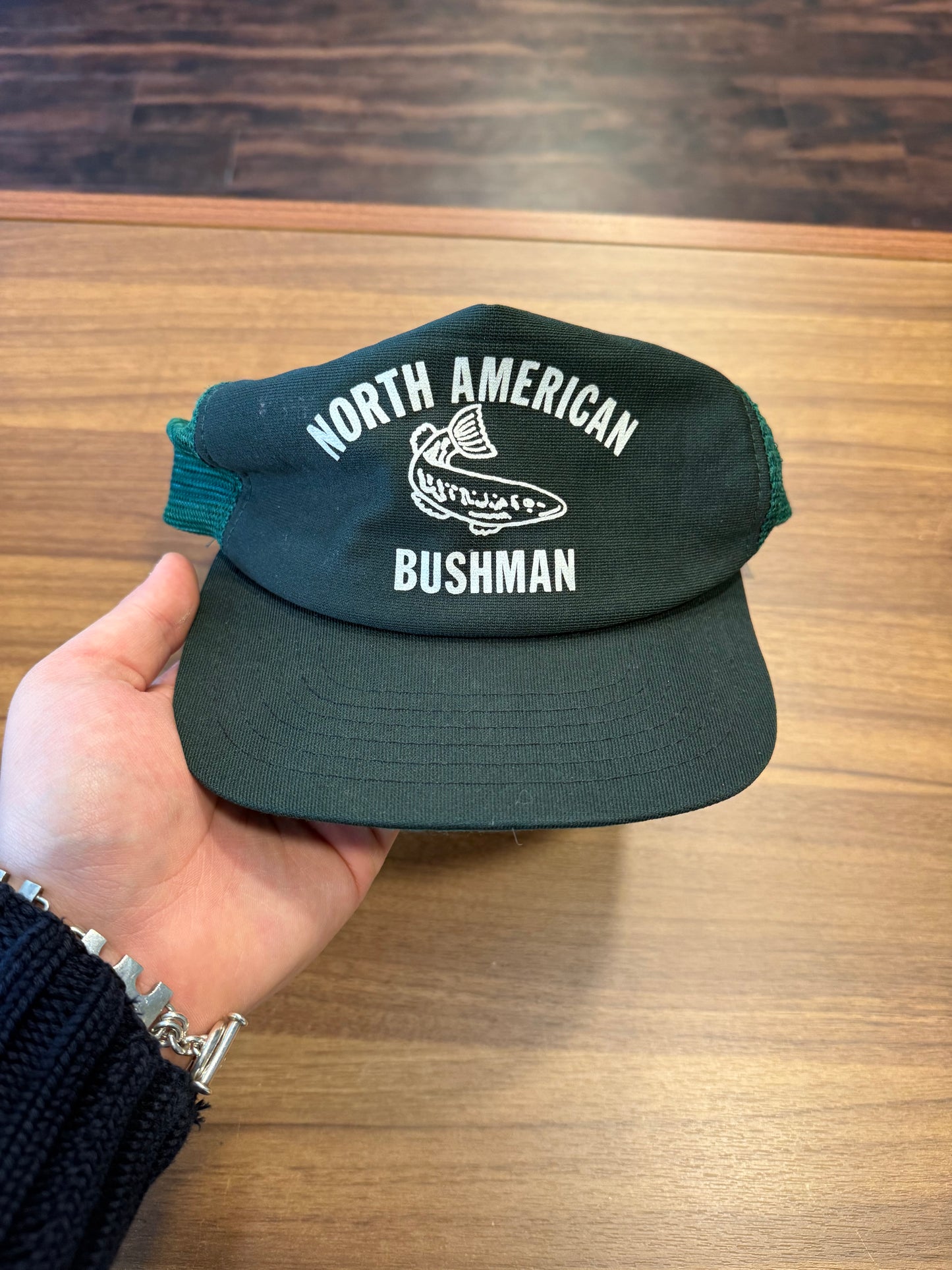 Vintage North American Bushman Green Fish Trucker Hat