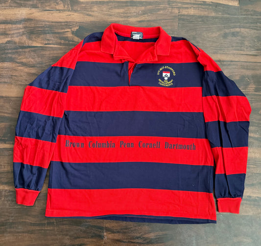Vintage 1992 Ivy League Development Conference Striped Rugby Shirt- XL