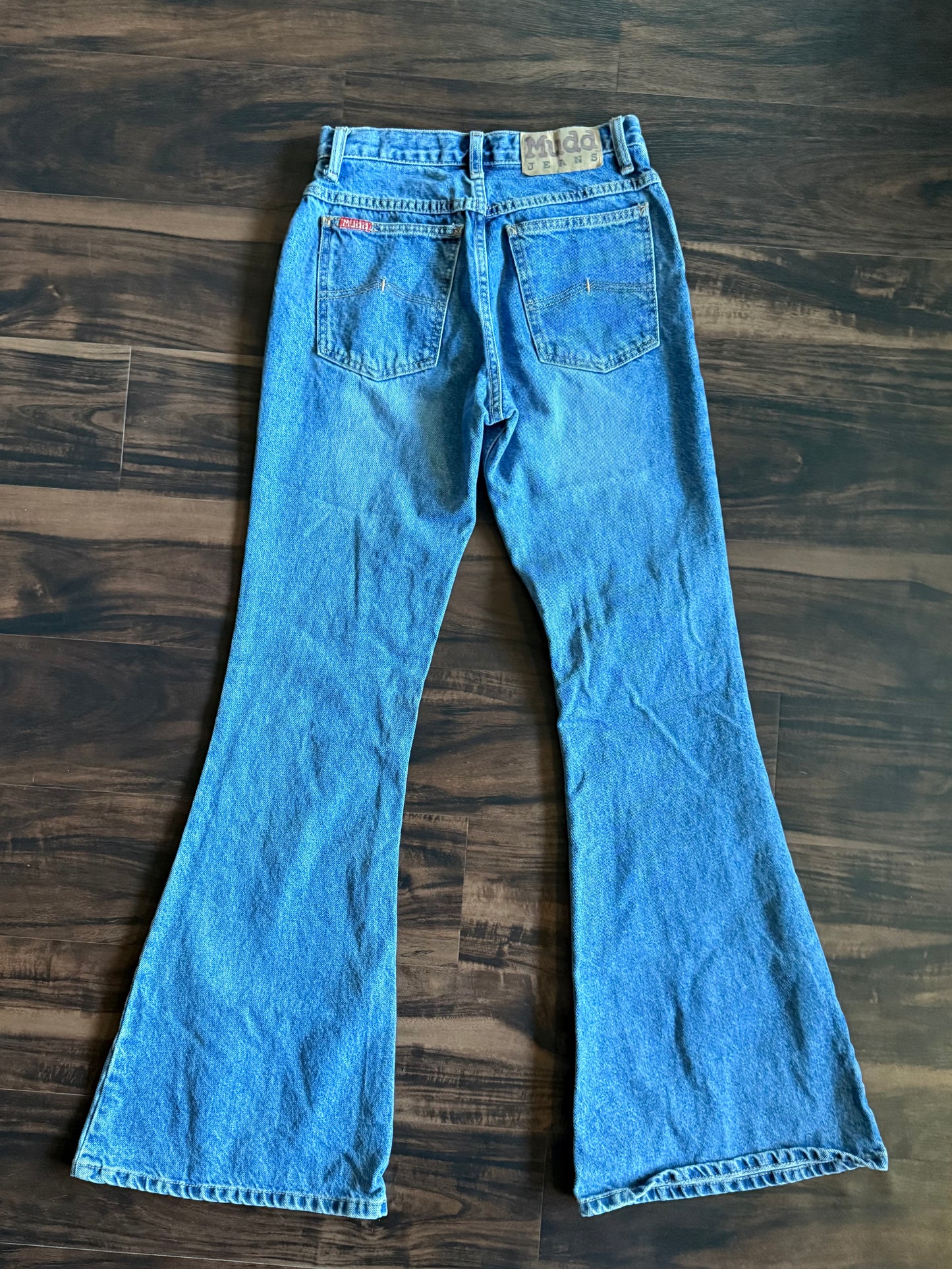 Vintage Y2K Mudd Jeans Wide Leg Flared Denim Jeans- 27x32