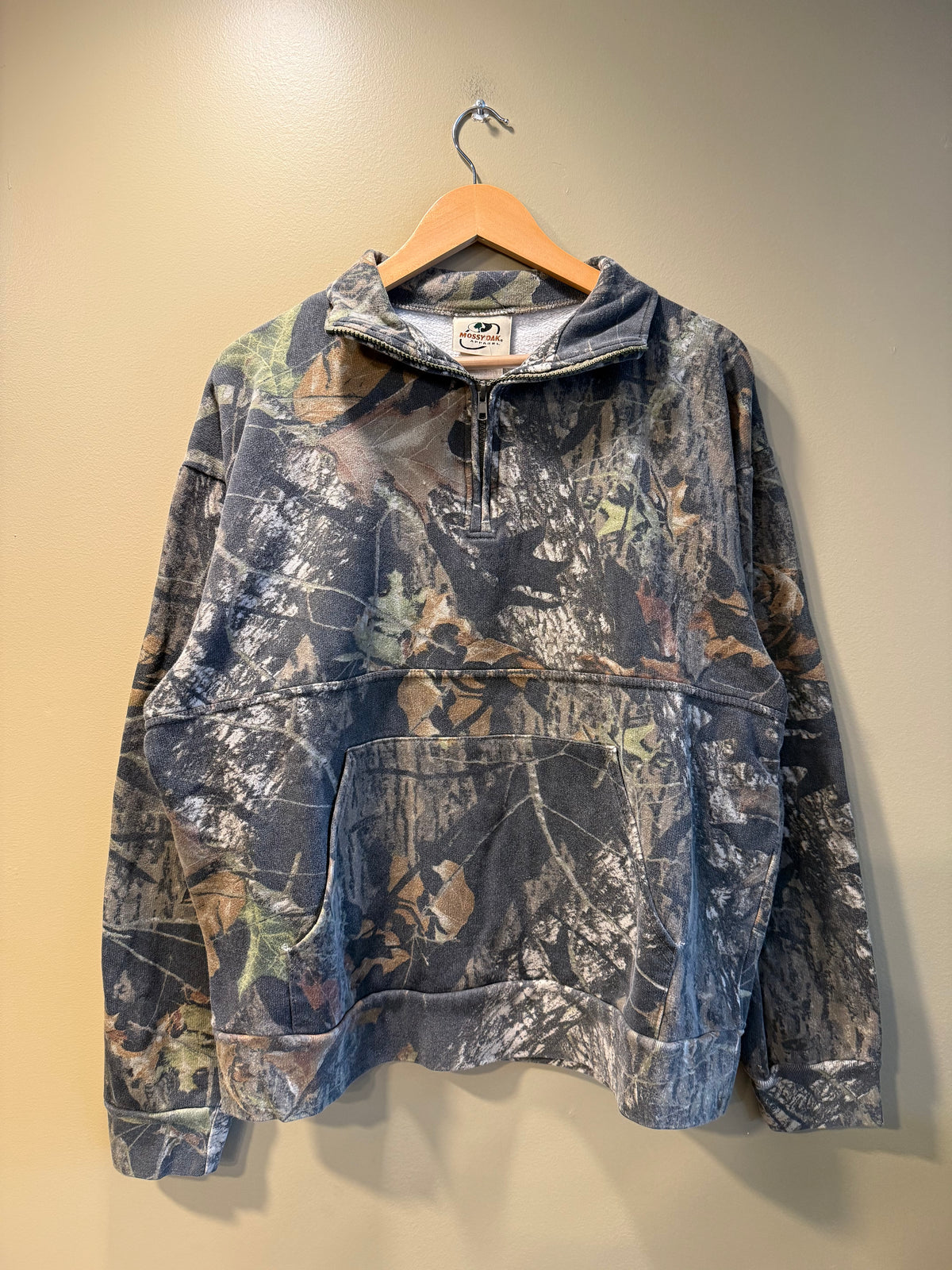 Vintage Mossy Oak Apparel Tree Camo Quarter-Zip Sweatshirt- XL